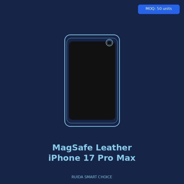 MagSafe Leather Case for iPhone 17 Pro Max — Navy Blue MagSafe Leather Case for iPhone 17 Pro Max — Navy Blue - Wholesale Phone Case by Ruida Smart Choice