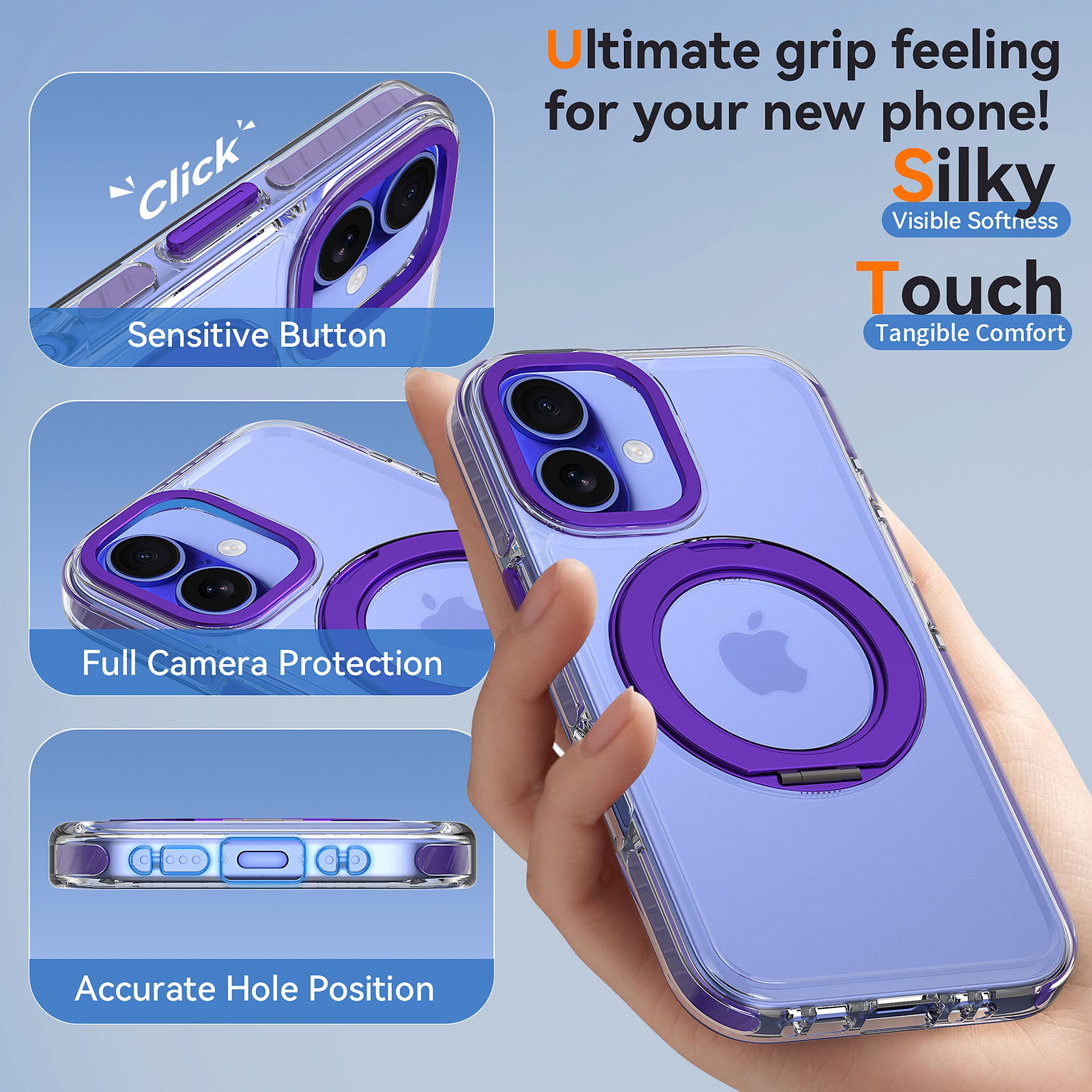 SendaFit Iridescent Two-Tone 360° Stand Case for iPhone 16 detail 1