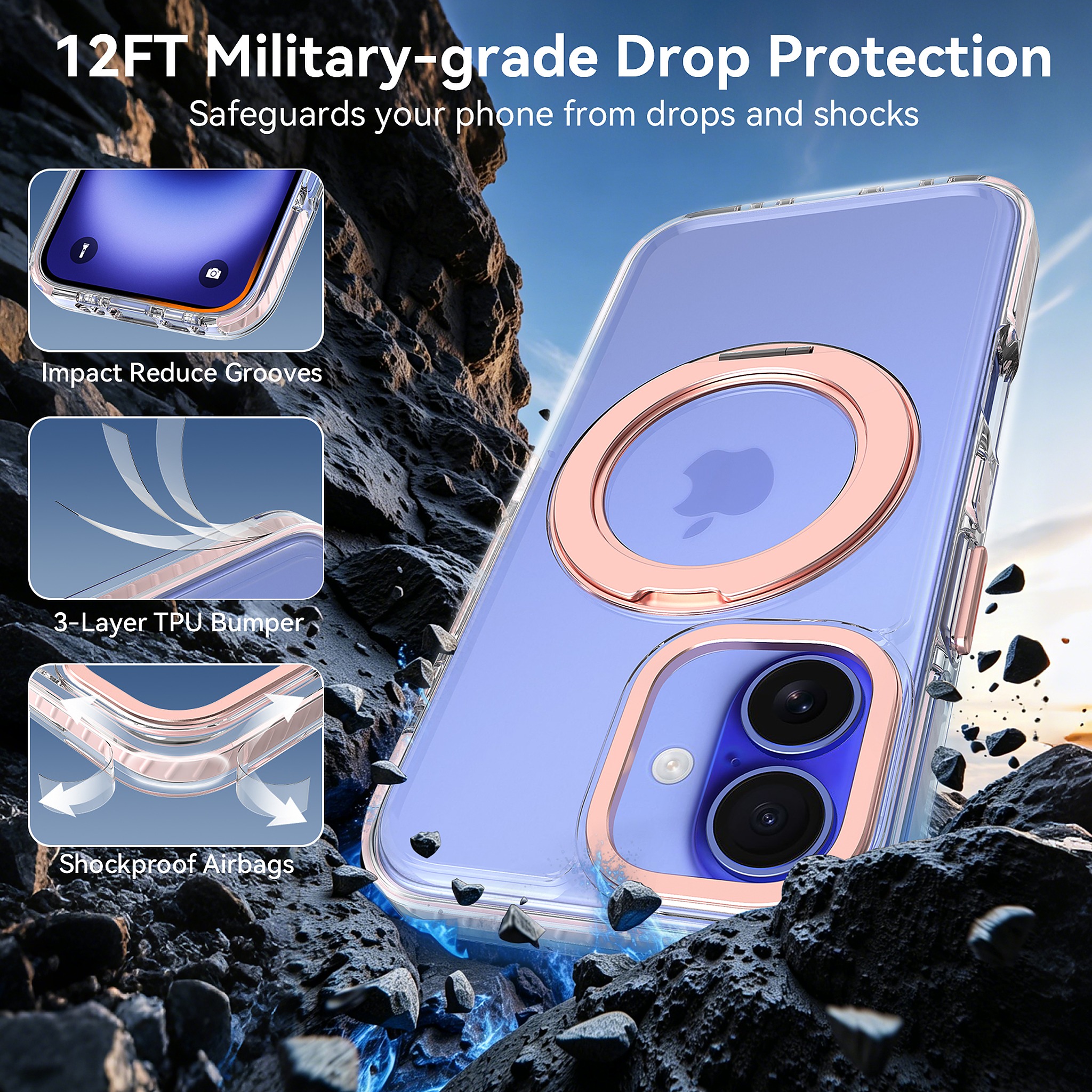 SendaFit Iridescent Two-Tone 360° Stand Case for iPhone 16 detail 15