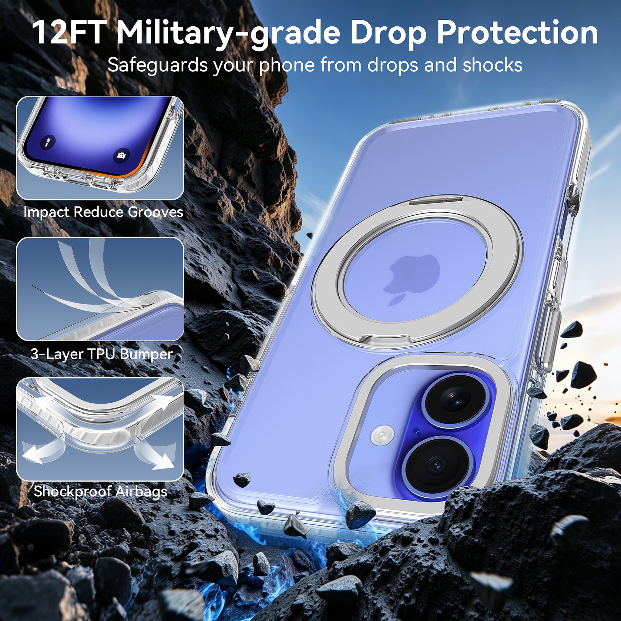 SendaFit Iridescent Two-Tone 360° Stand Case for iPhone 16 detail 16
