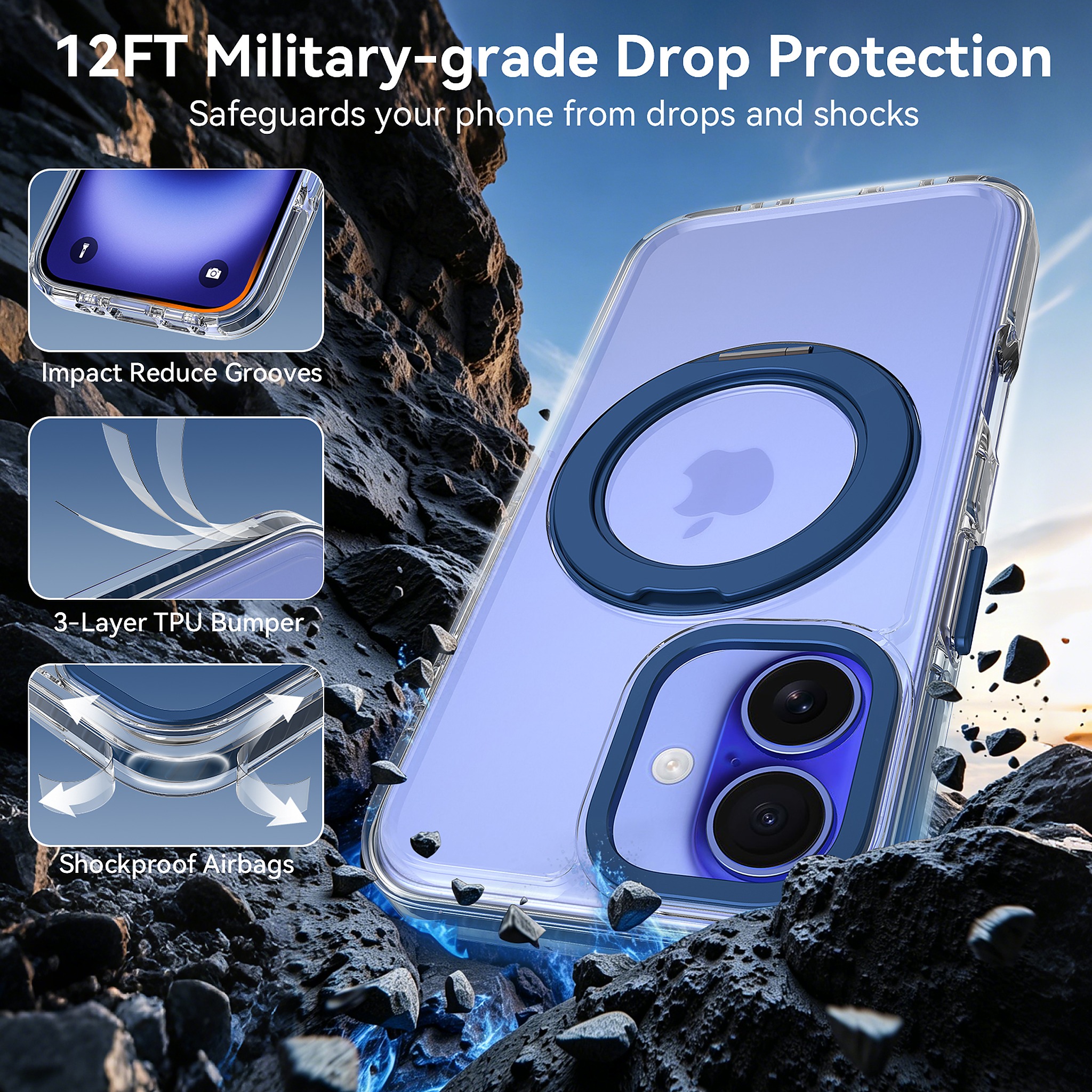 SendaFit Iridescent Two-Tone 360° Stand Case for iPhone 16 detail 17