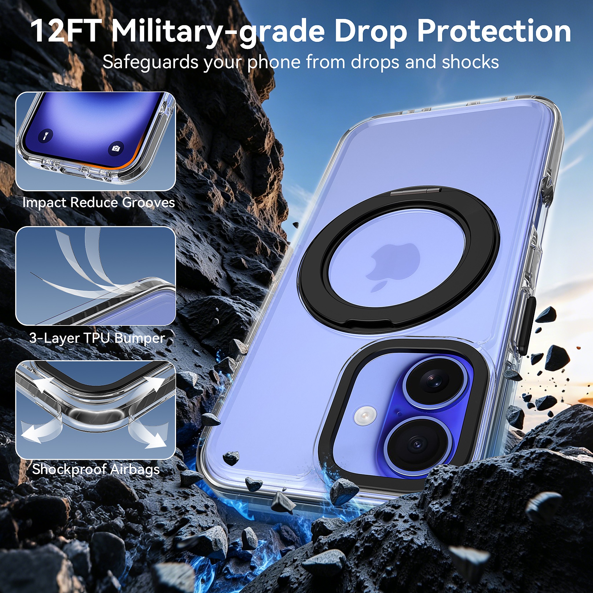 SendaFit Iridescent Two-Tone 360° Stand Case for iPhone 16 detail 18