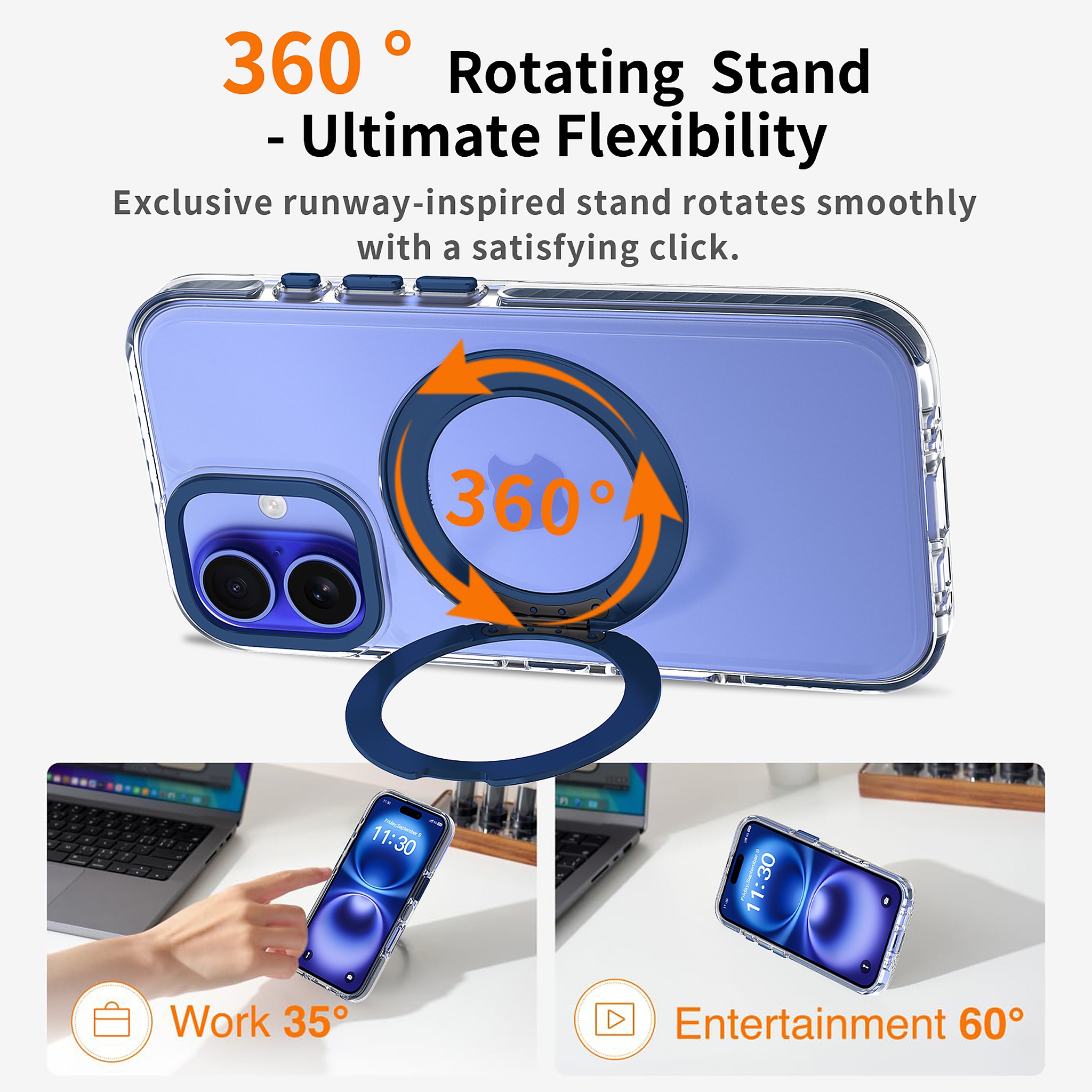 SendaFit Iridescent Two-Tone 360° Stand Case for iPhone 16 detail 20