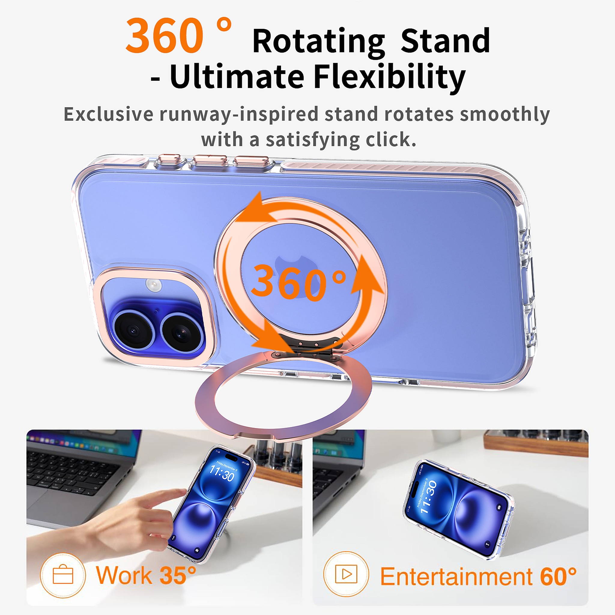 SendaFit Iridescent Two-Tone 360° Stand Case for iPhone 16 detail 24