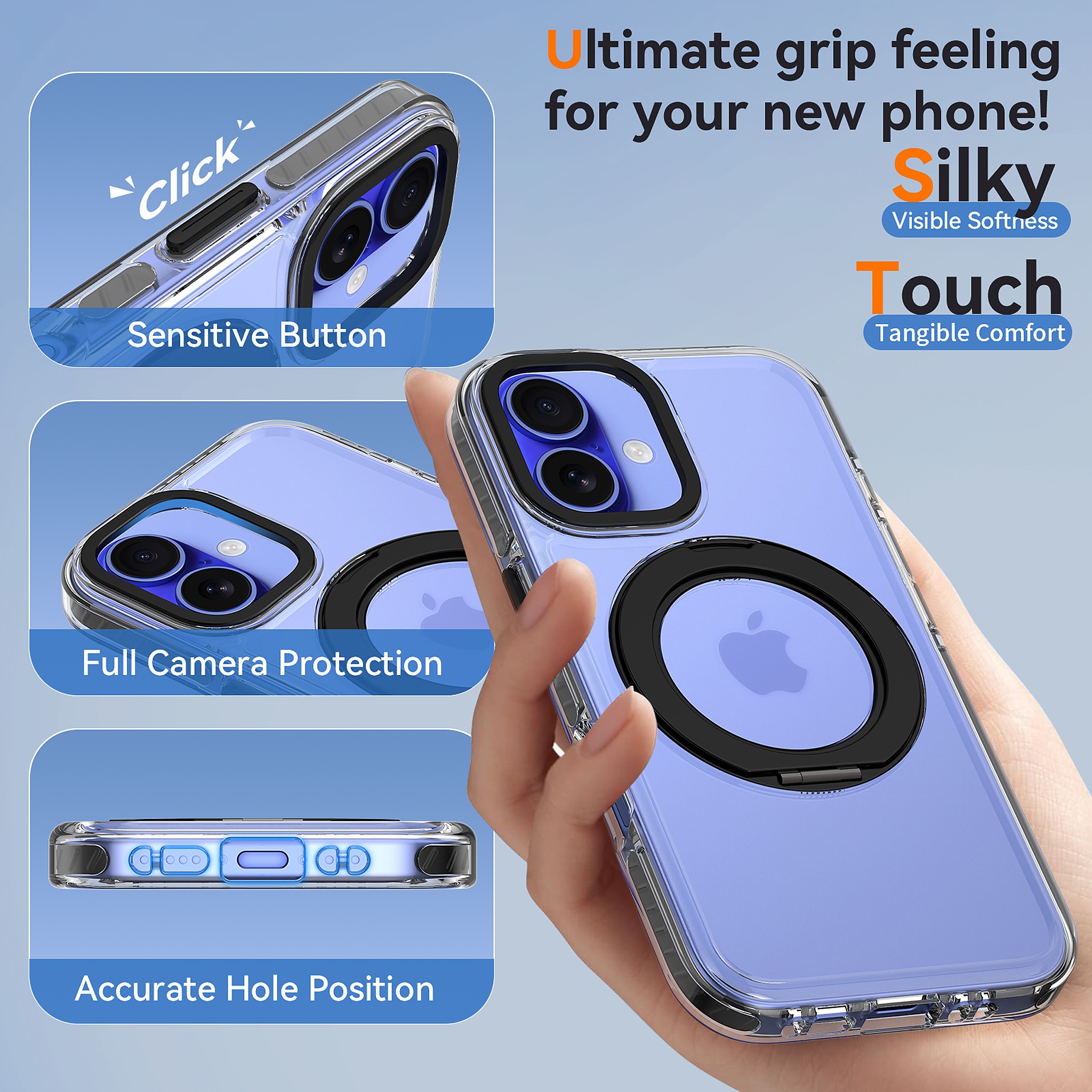 SendaFit Iridescent Two-Tone 360° Stand Case for iPhone 16 detail 3