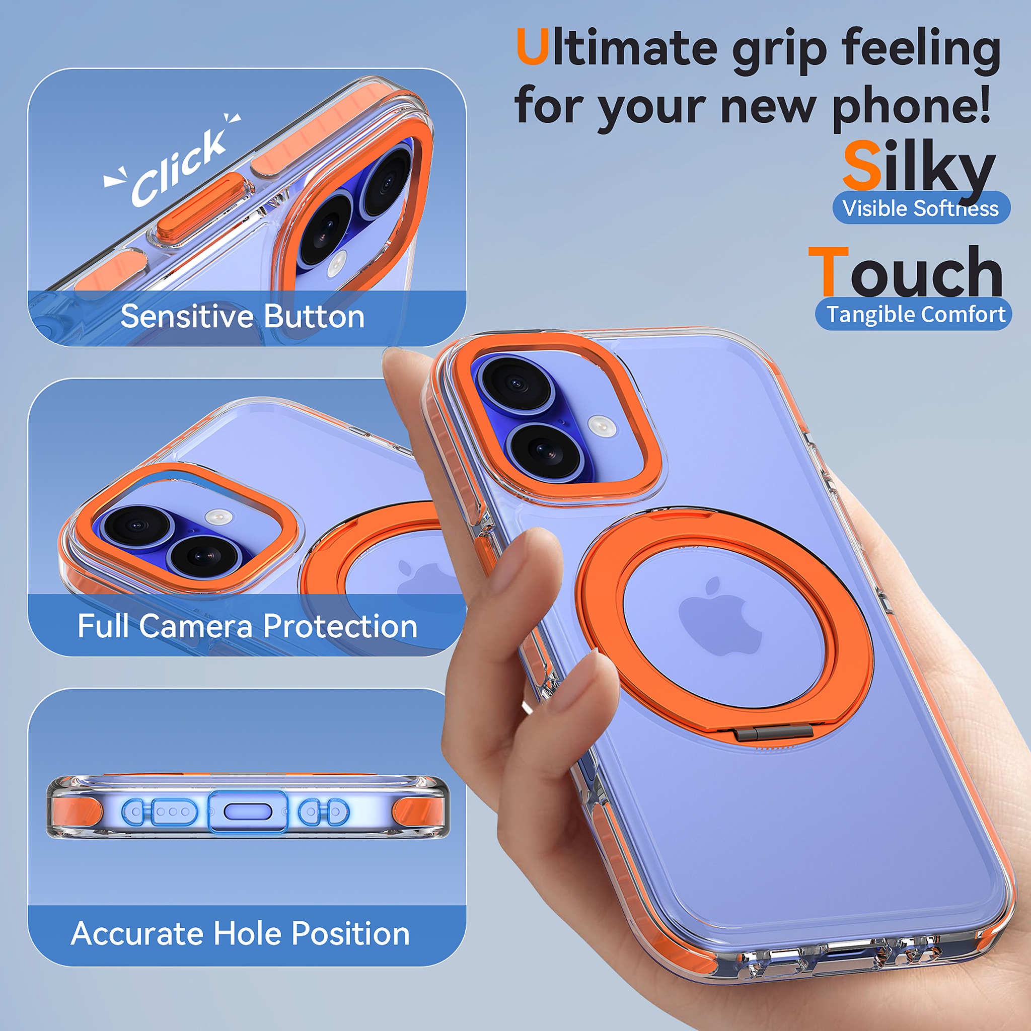 SendaFit Iridescent Two-Tone 360° Stand Case for iPhone 16 detail 5