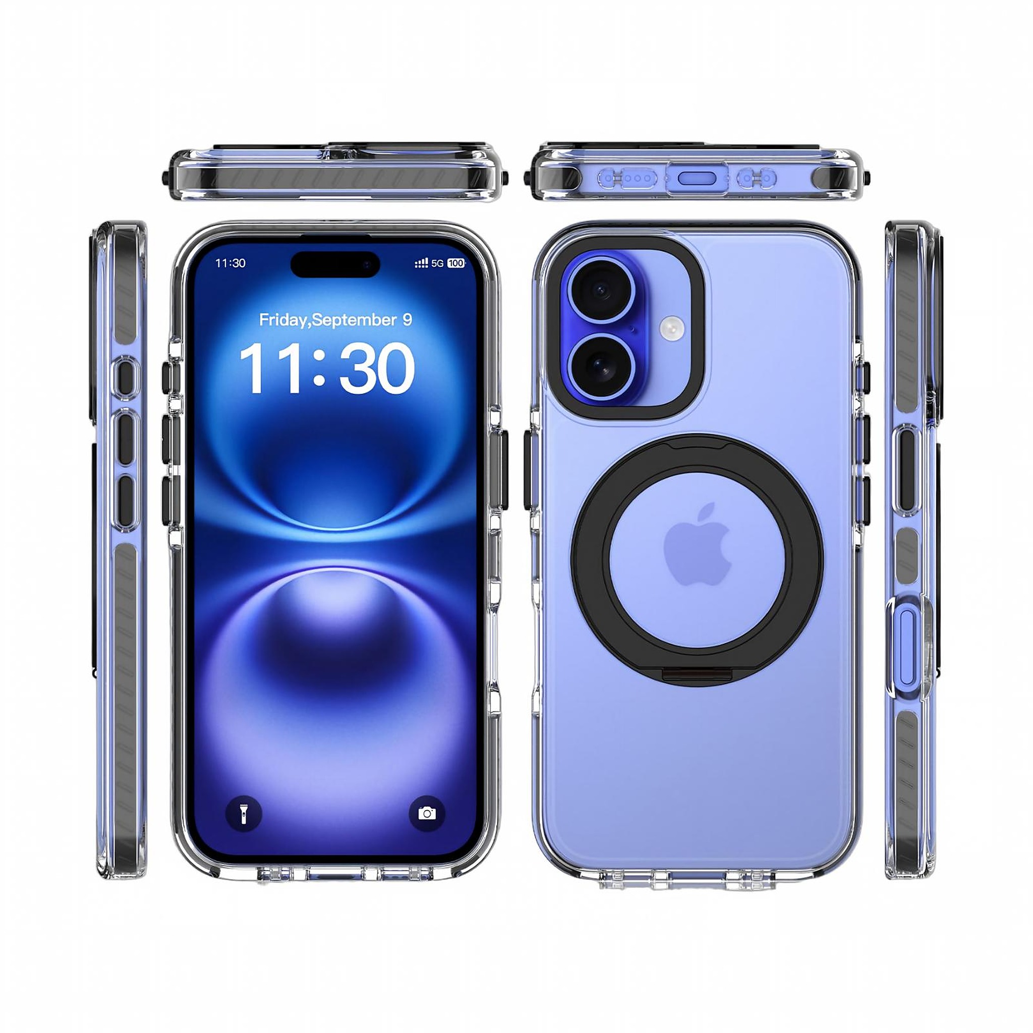 SendaFit Iridescent Two-Tone 360° Stand Case for iPhone 16