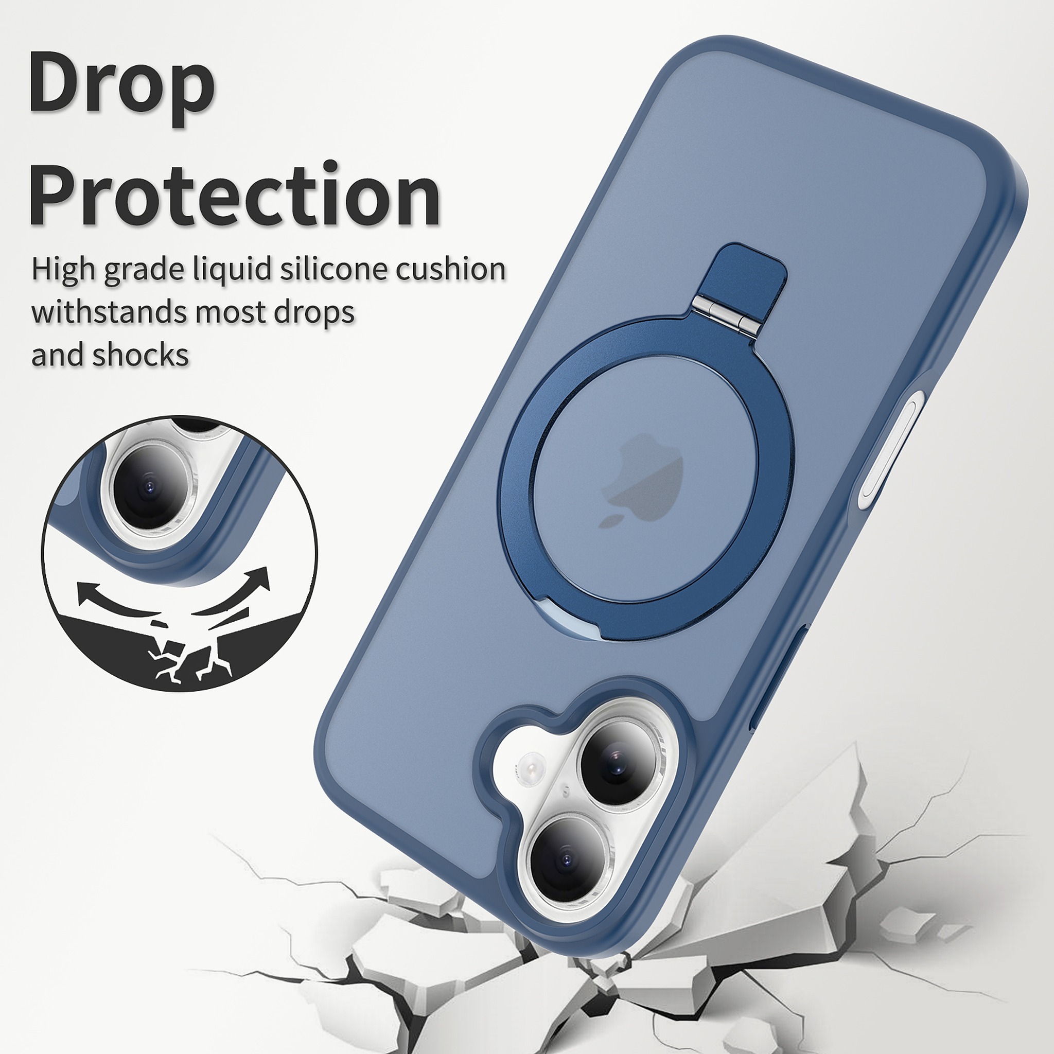 SendaFit Matte Skin-Feel Racket-Stand Case for iPhone 16 detail 1