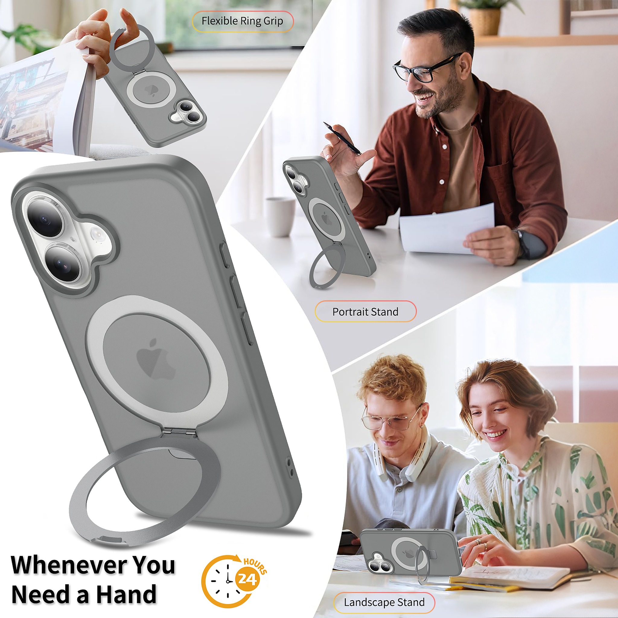 SendaFit Matte Skin-Feel Racket-Stand Case for iPhone 16 detail 11