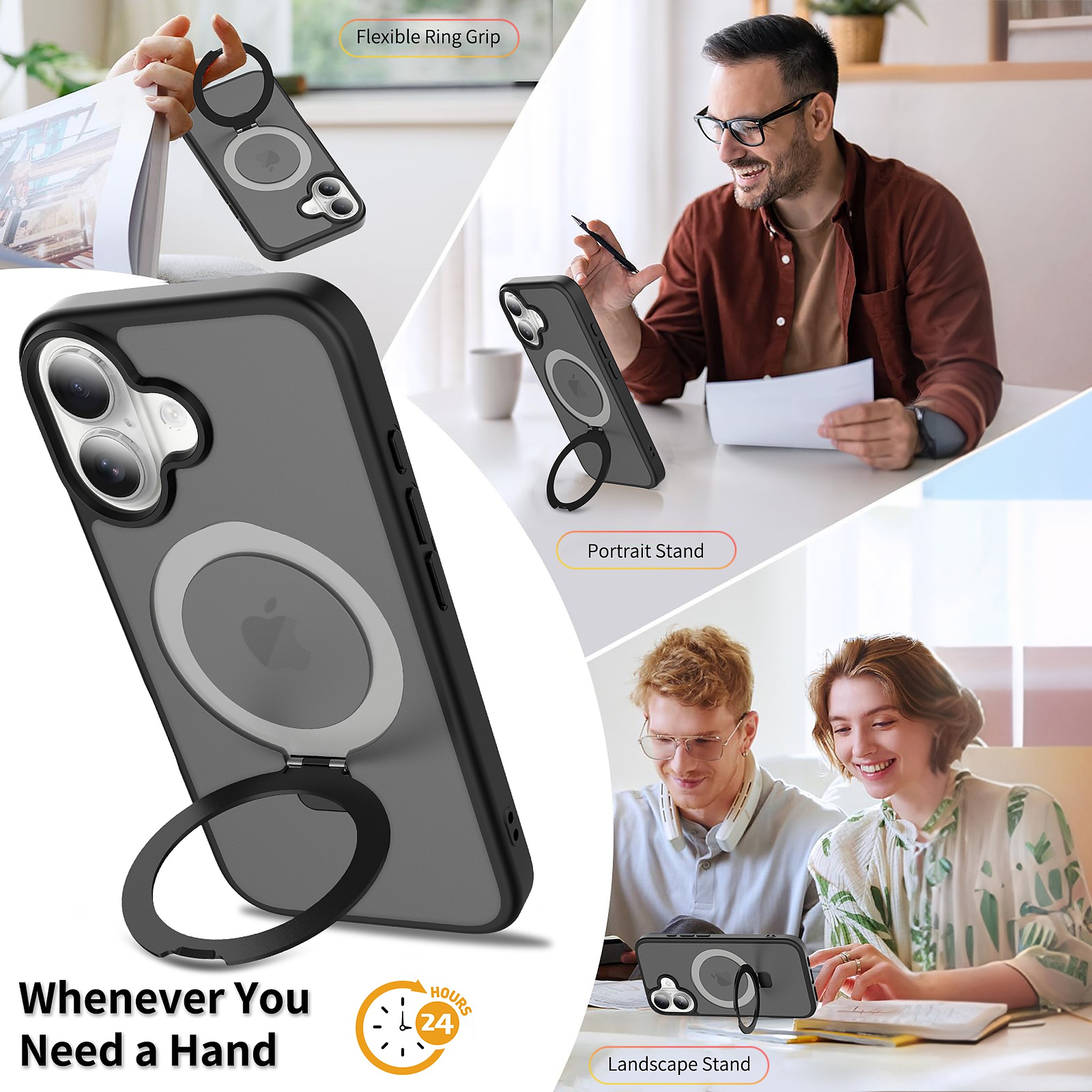SendaFit Matte Skin-Feel Racket-Stand Case for iPhone 16 detail 12