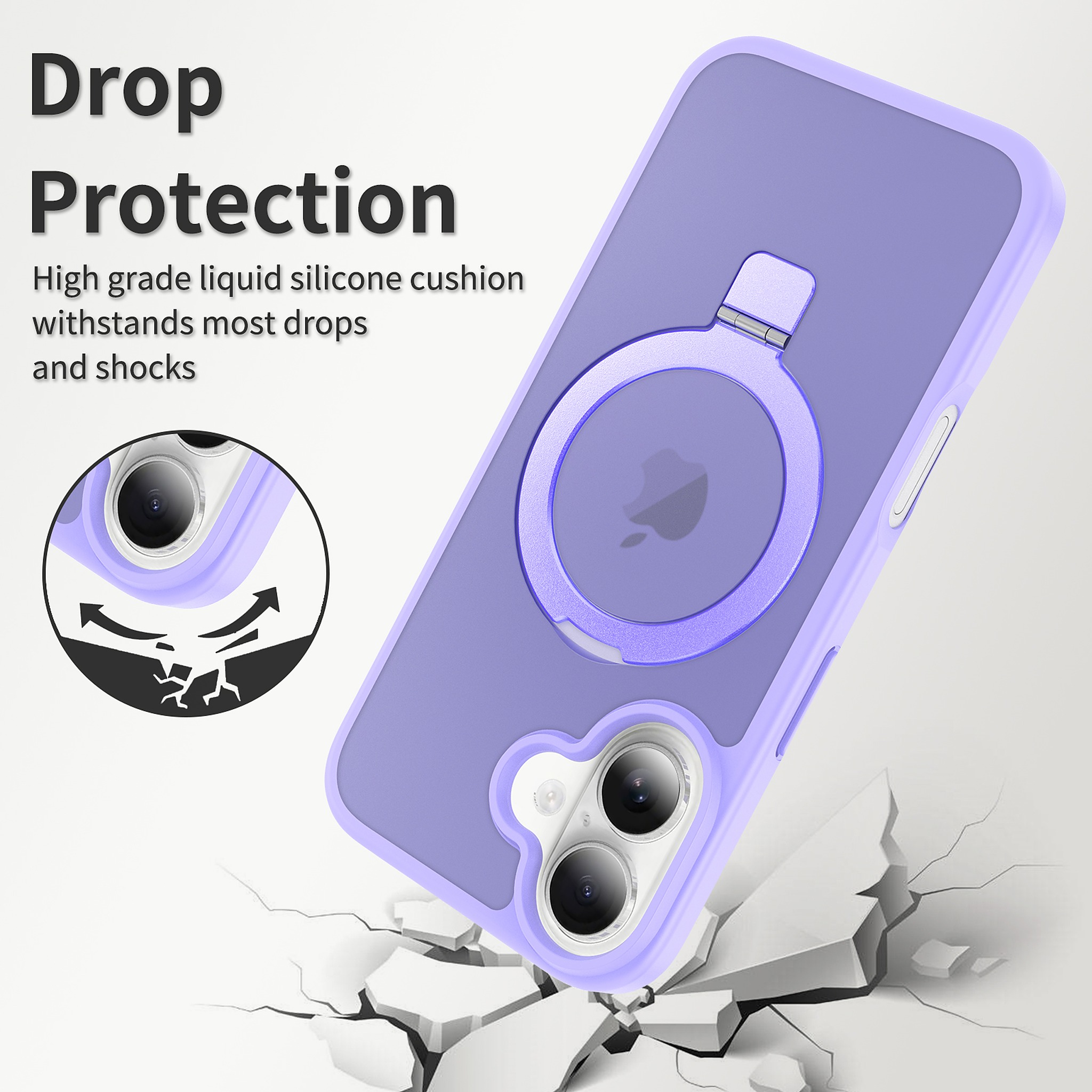 SendaFit Matte Skin-Feel Racket-Stand Case for iPhone 16 detail 3