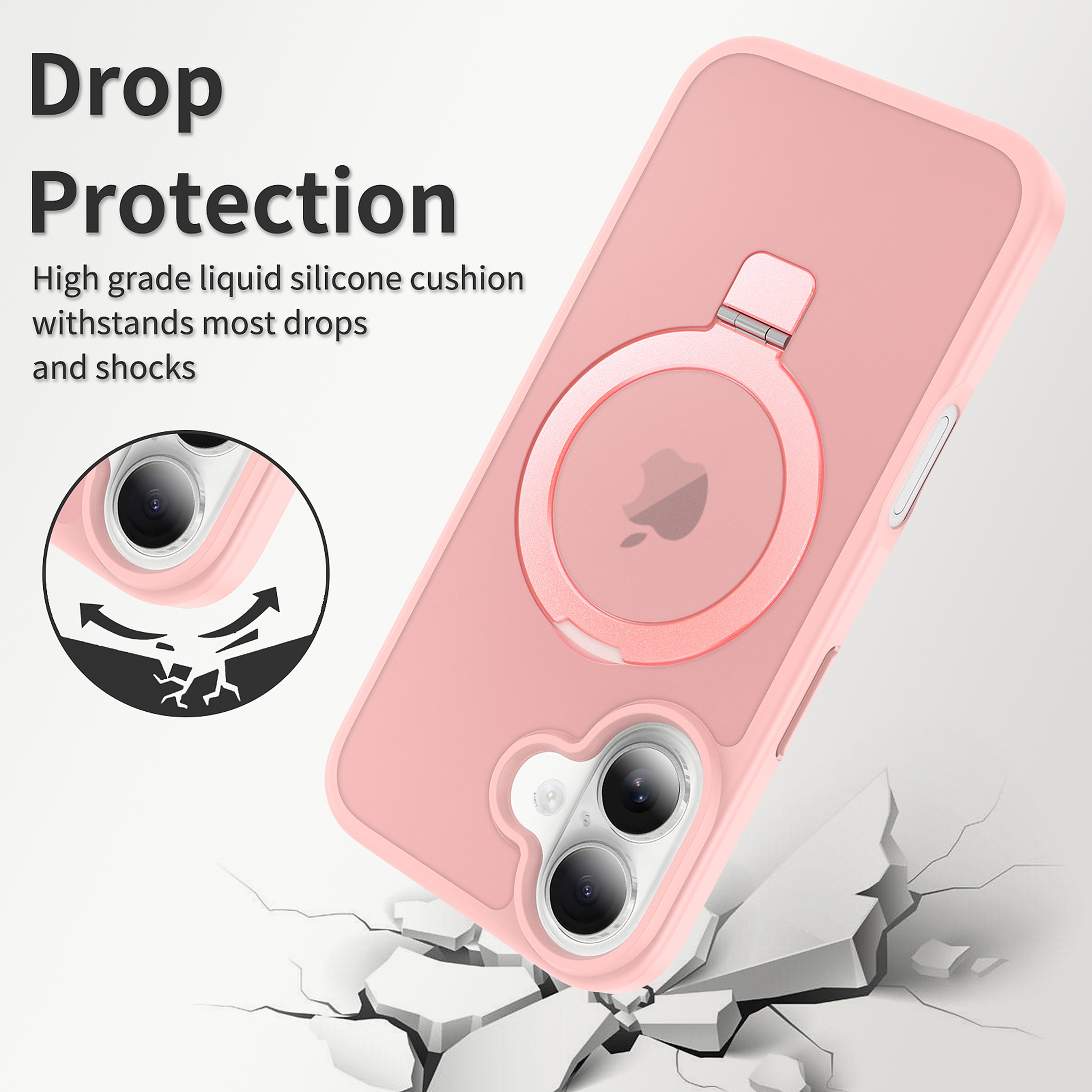 SendaFit Matte Skin-Feel Racket-Stand Case for iPhone 16 detail 4