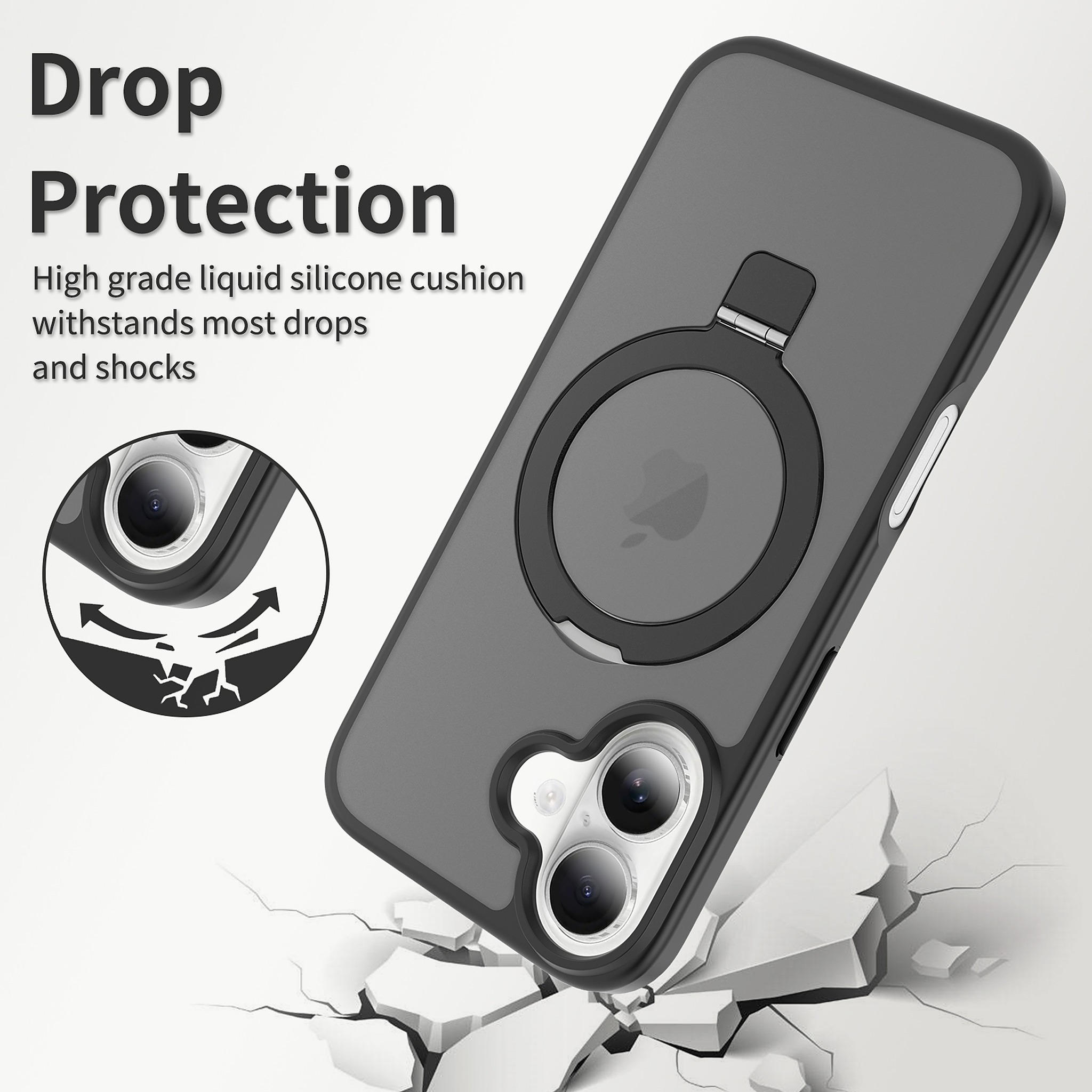 SendaFit Matte Skin-Feel Racket-Stand Case for iPhone 16 detail 6