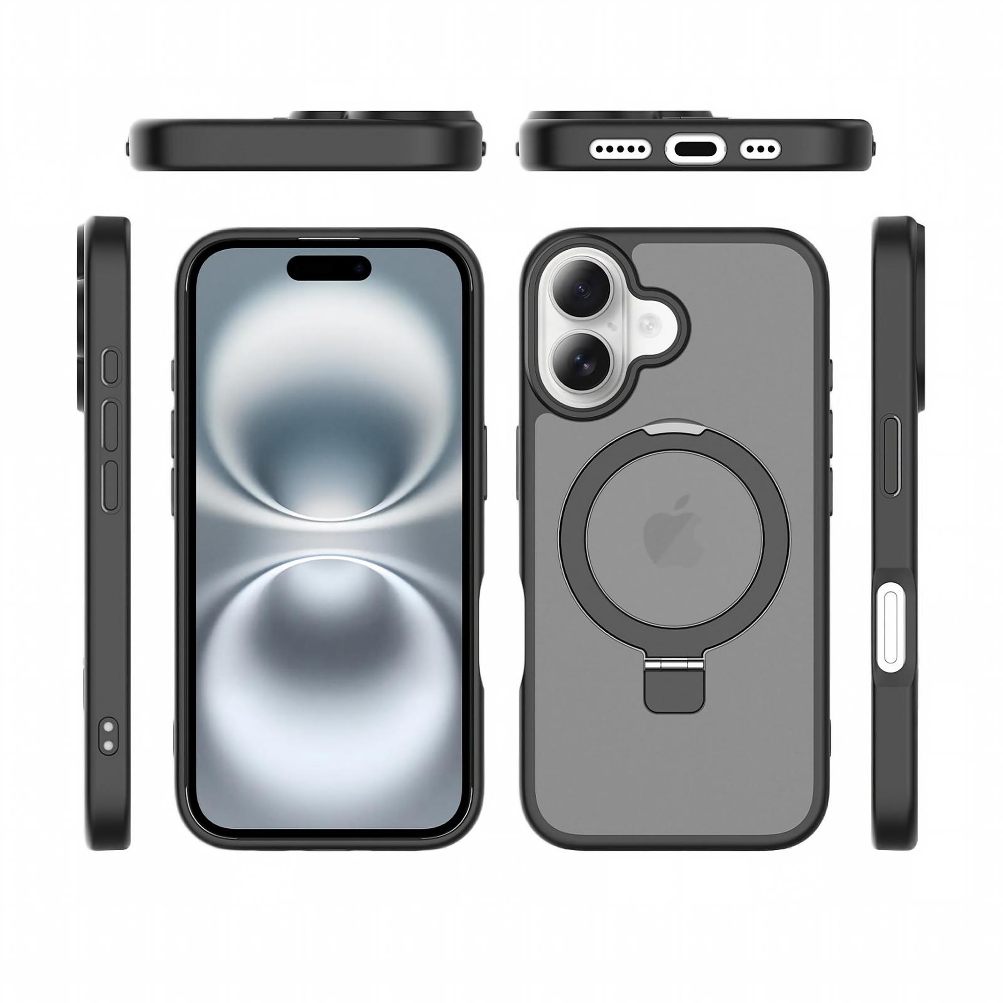 SendaFit Matte Skin-Feel Racket-Stand Case for iPhone 16