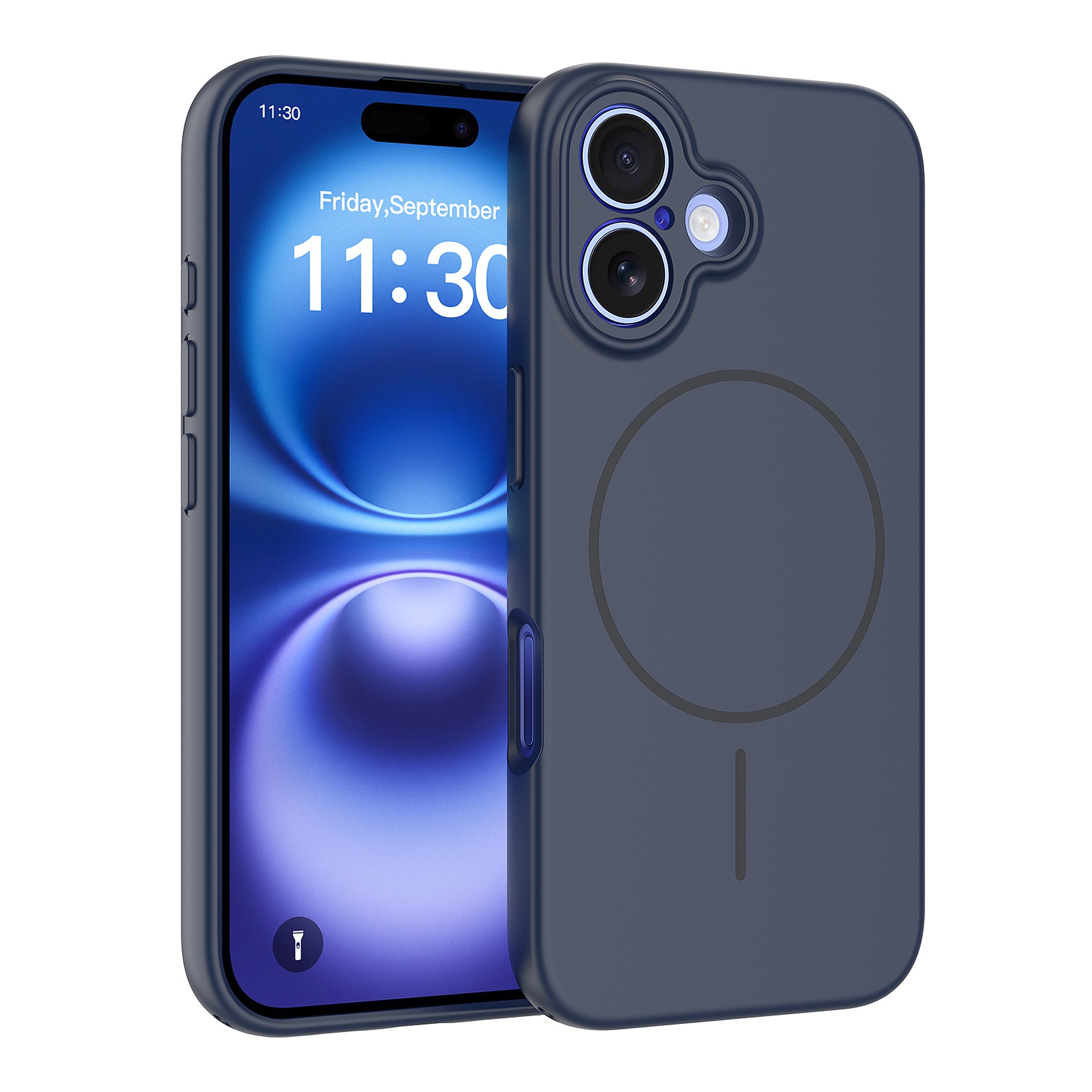 SendaFit Solid-Color Two-in-One MagSafe Case for iPhone 16 - Sapphire Blue