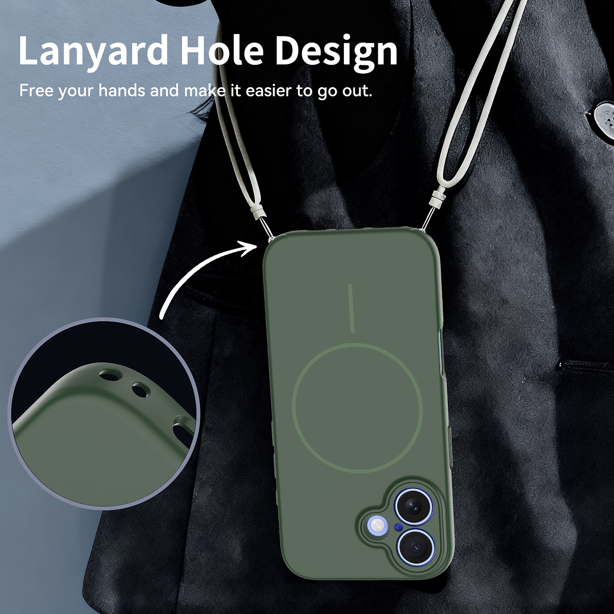SendaFit Solid-Color Two-in-One MagSafe Case for iPhone 16 detail 13