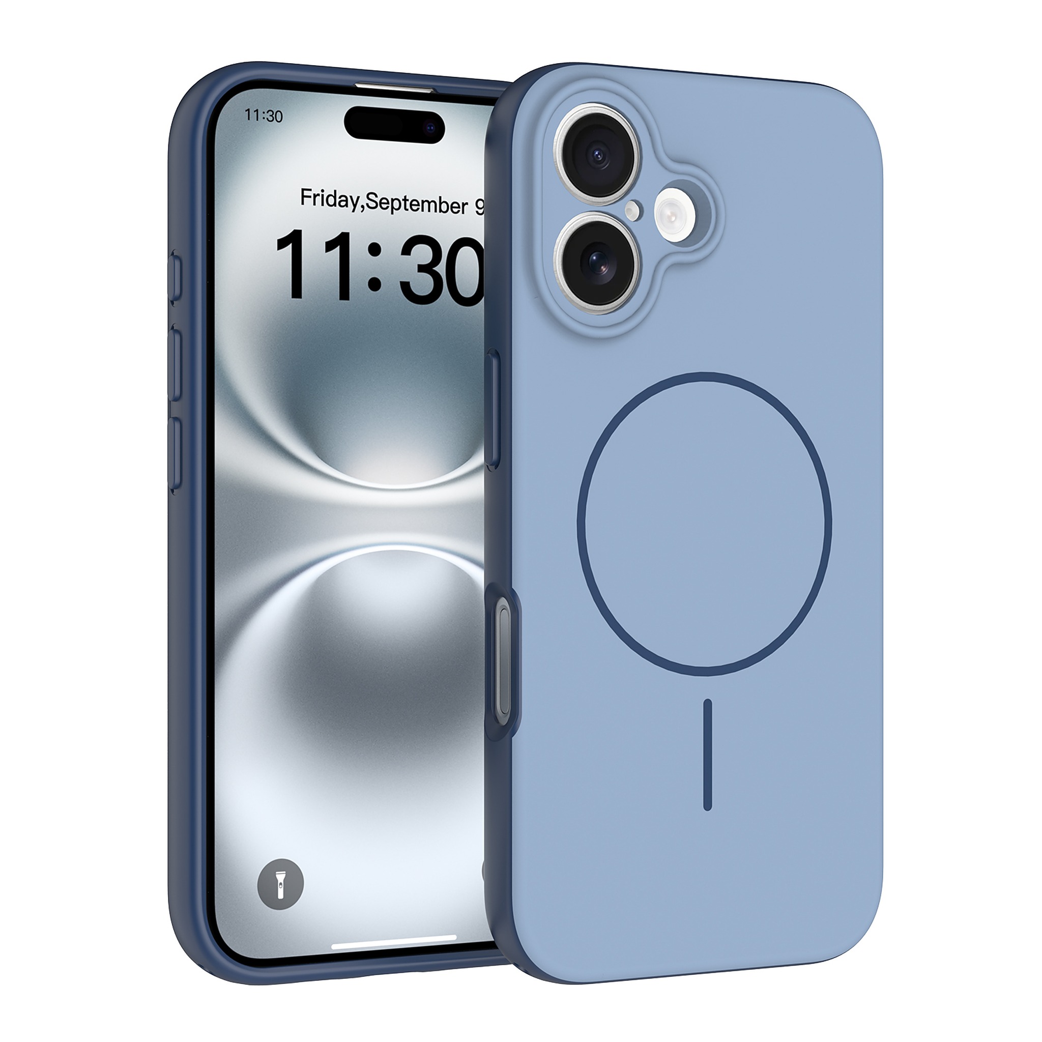 SendaFit Skin-Feel Two-in-One MagSafe Case for iPhone 16 - Sapphire Blue