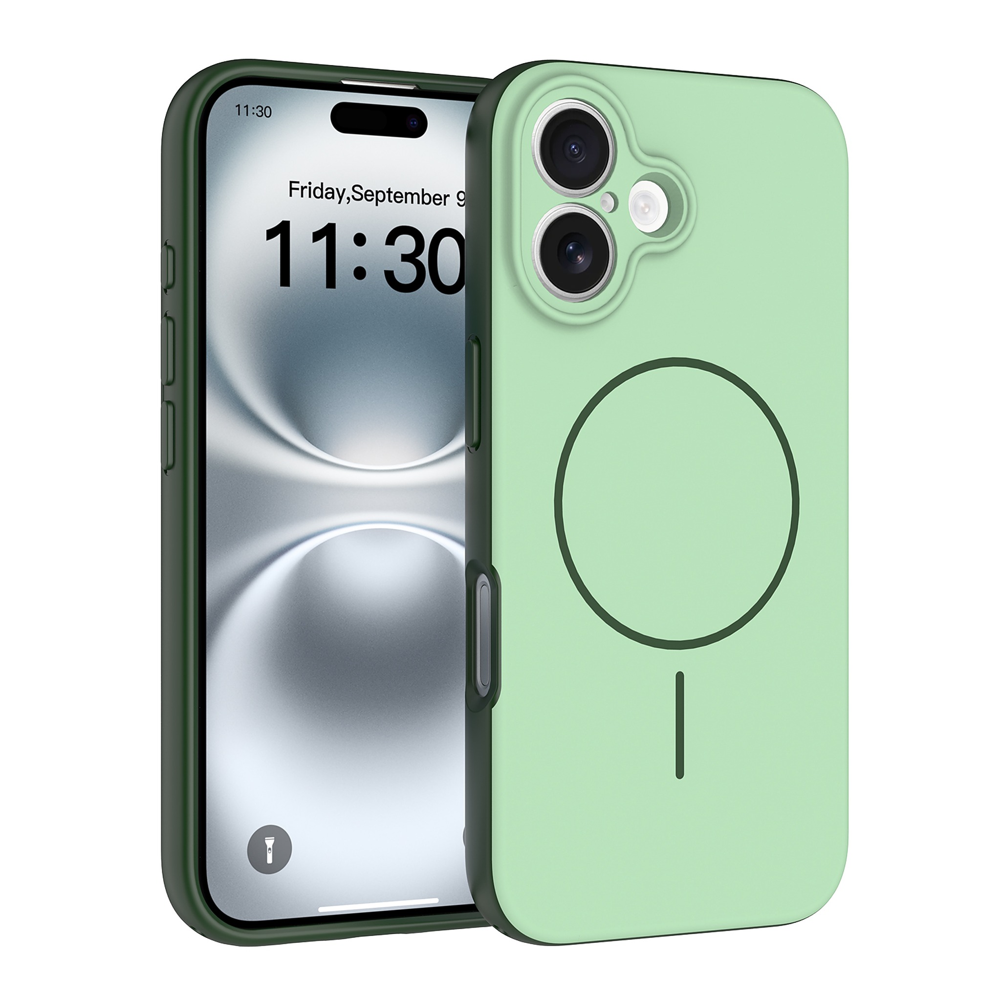 SendaFit Skin-Feel Two-in-One MagSafe Case for iPhone 16 - Grass Green