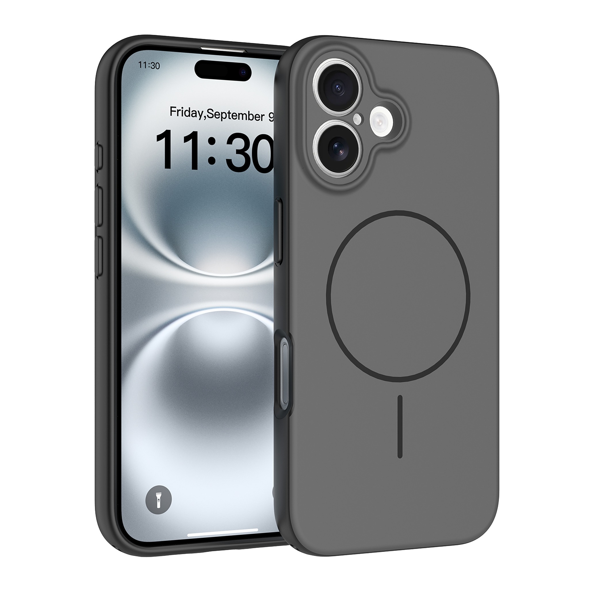 SendaFit Skin-Feel Two-in-One MagSafe Case for iPhone 16 - Charcoal