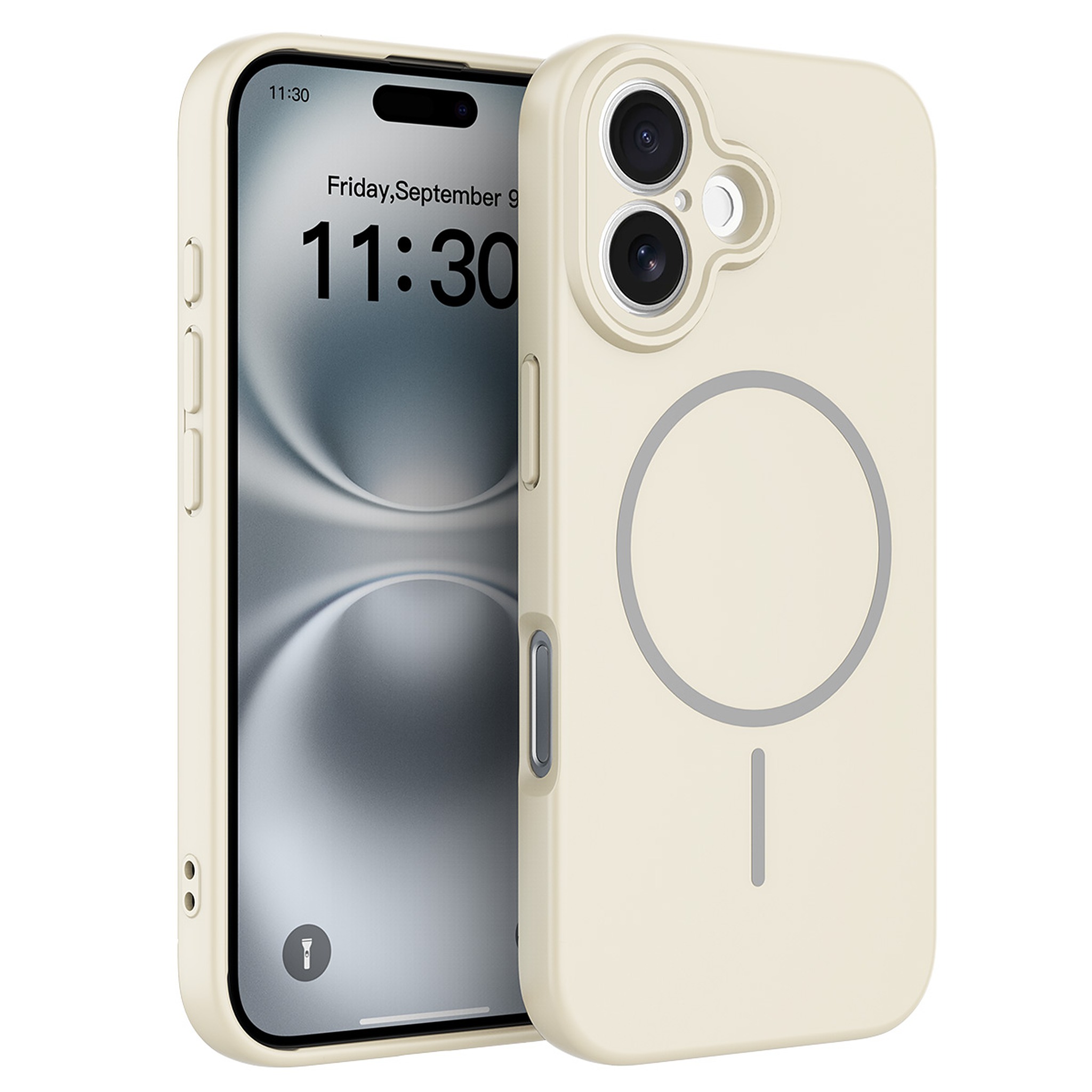 SendaFit Solid-Color Two-in-One MagSafe Case for iPhone 16 (006 Batch) - Antique White