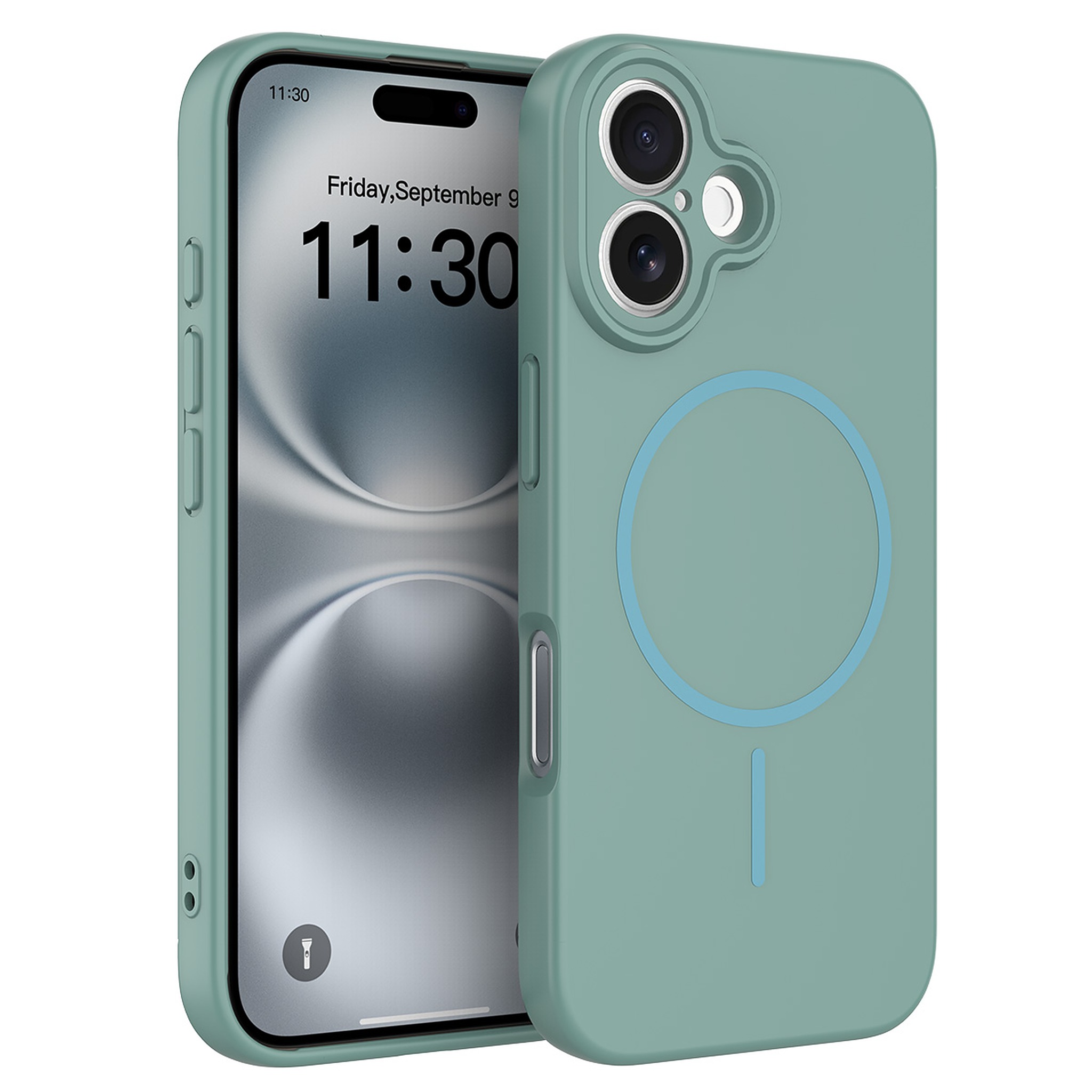 SendaFit Solid-Color Two-in-One MagSafe Case for iPhone 16 (006 Batch) - Wave Blue