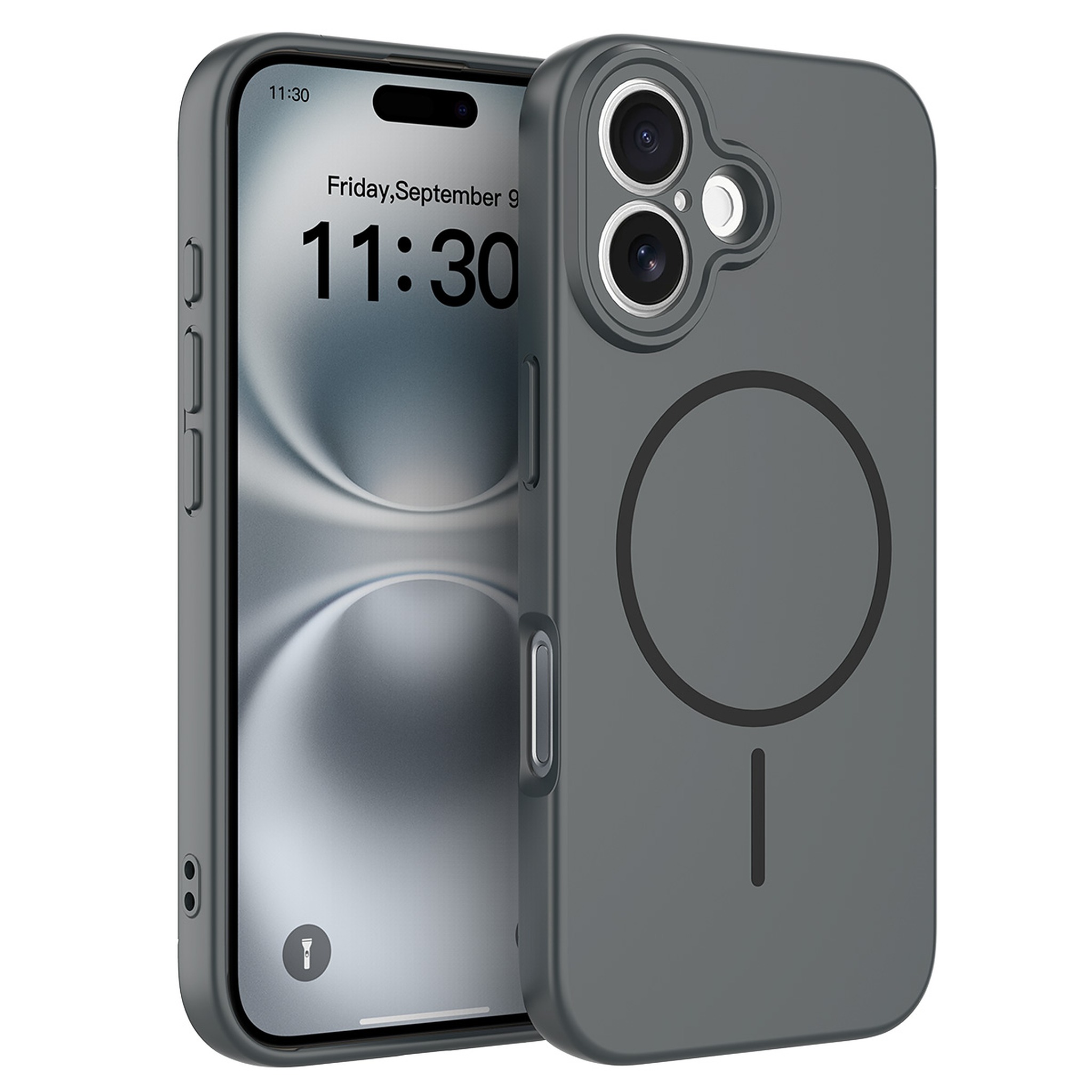 SendaFit Solid-Color Two-in-One MagSafe Case for iPhone 16 (006 Batch) - Graphite