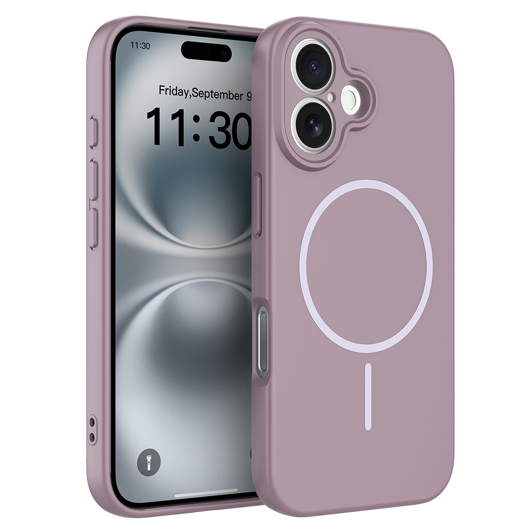 SendaFit Solid-Color Two-in-One MagSafe Case for iPhone 16 (006 Batch) - Dusty Purple