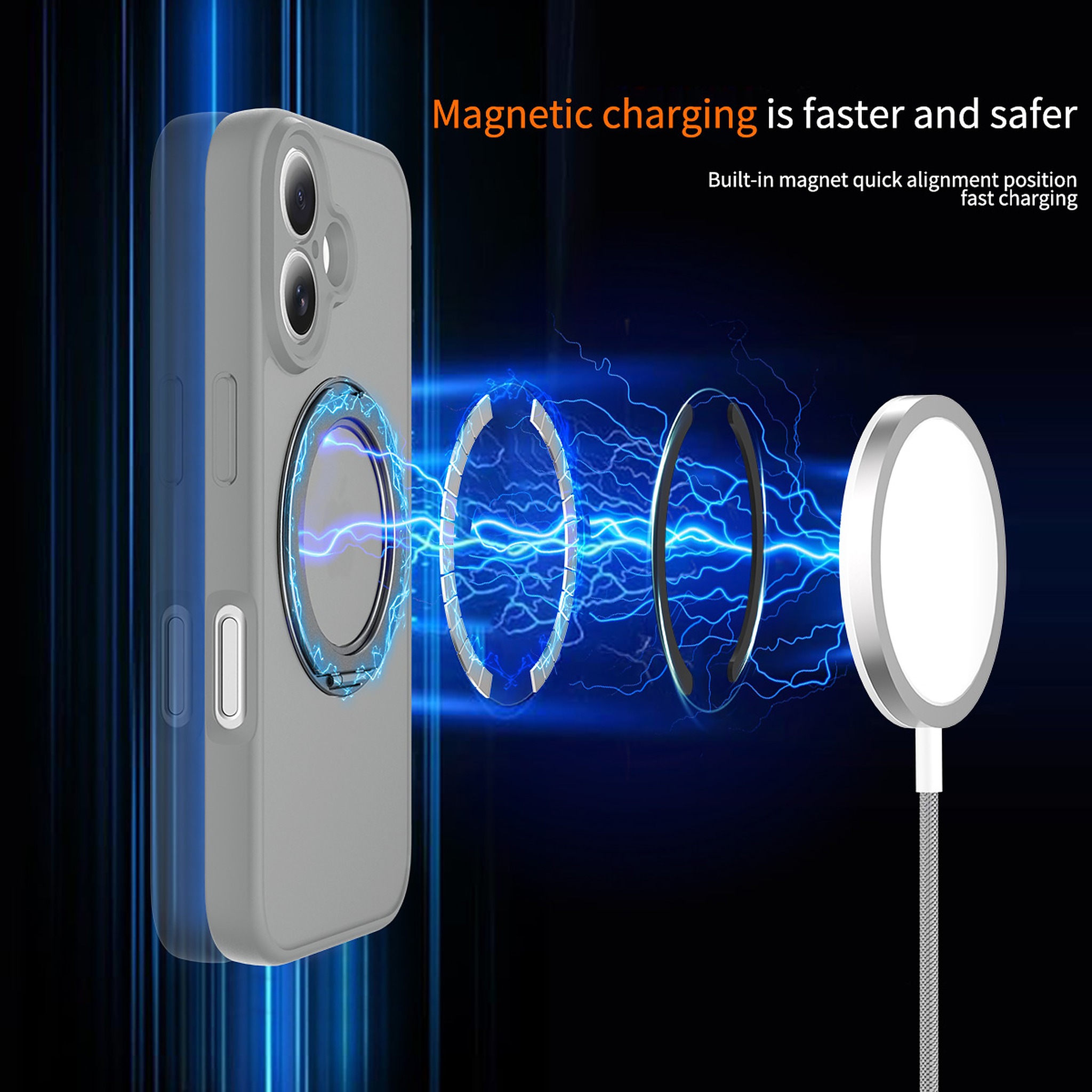SendaFit Precise-Cutout Matte Skin-Feel 360° Stand Case for iPhone 16 detail 10