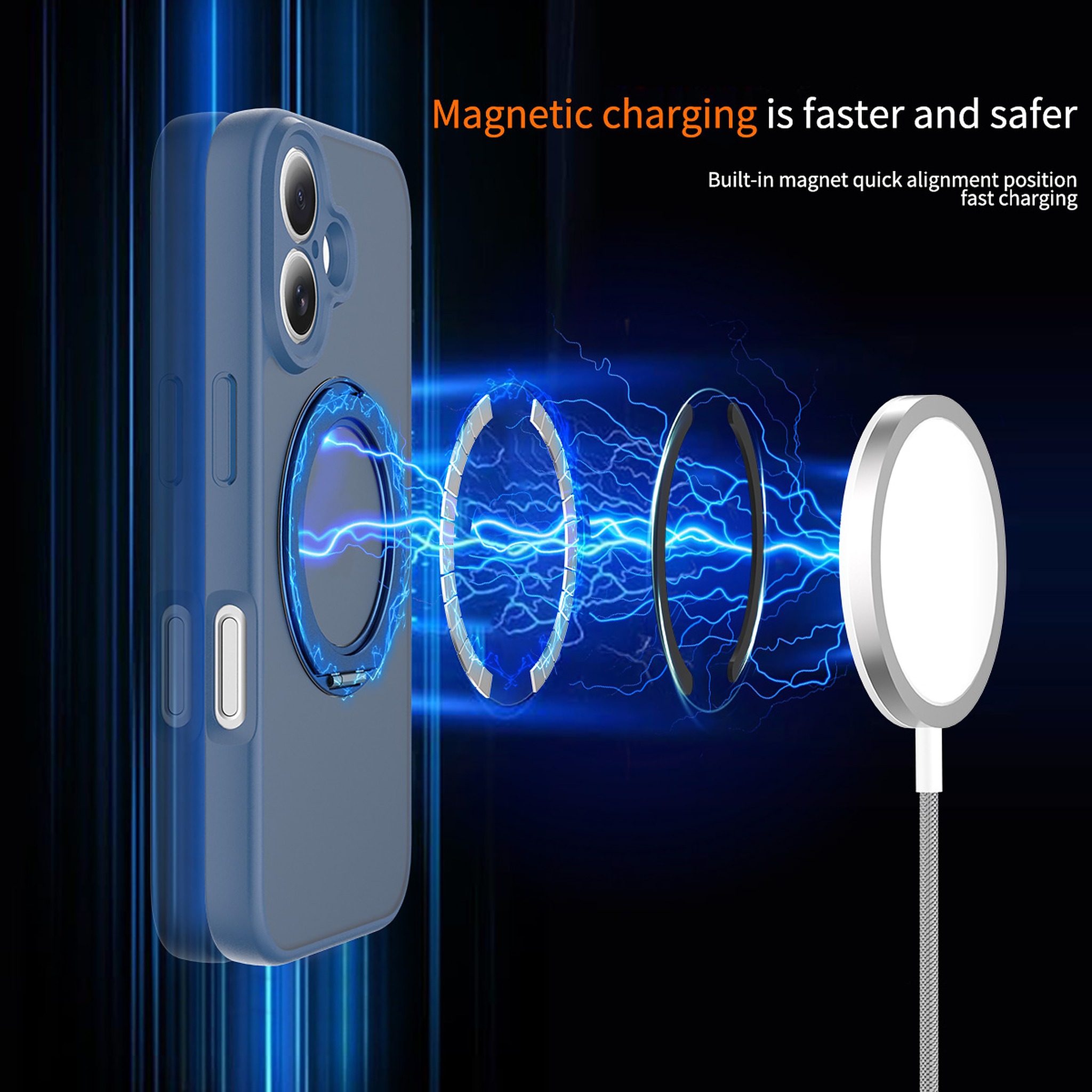 SendaFit Precise-Cutout Matte Skin-Feel 360° Stand Case for iPhone 16 detail 15