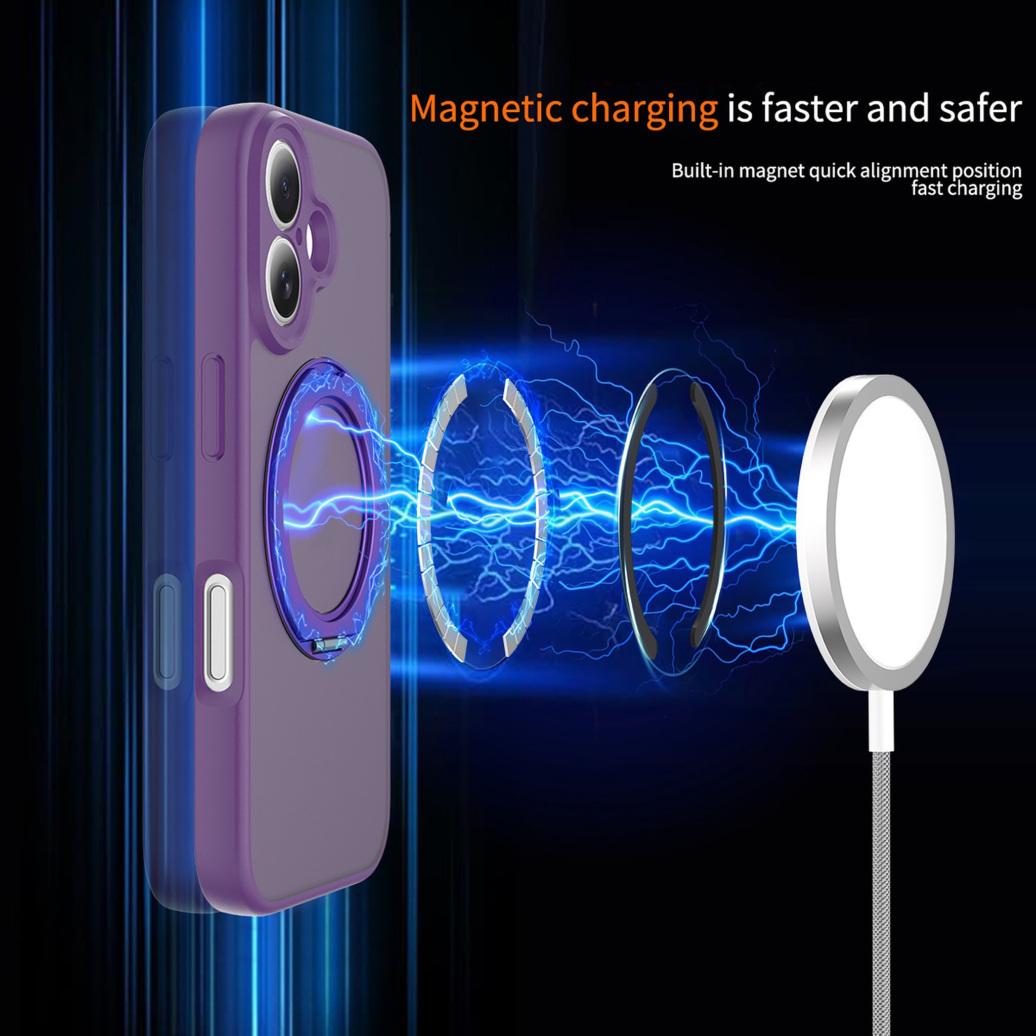 SendaFit Precise-Cutout Matte Skin-Feel 360° Stand Case for iPhone 16 detail 21