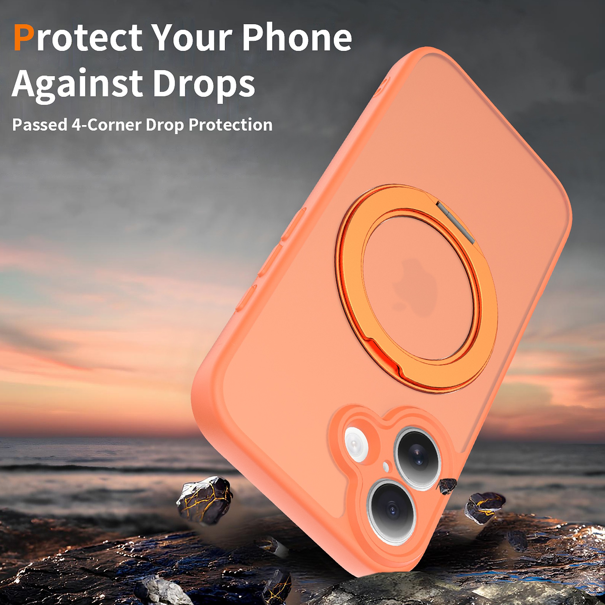 SendaFit Precise-Cutout Matte Skin-Feel 360° Stand Case for iPhone 16 detail 22