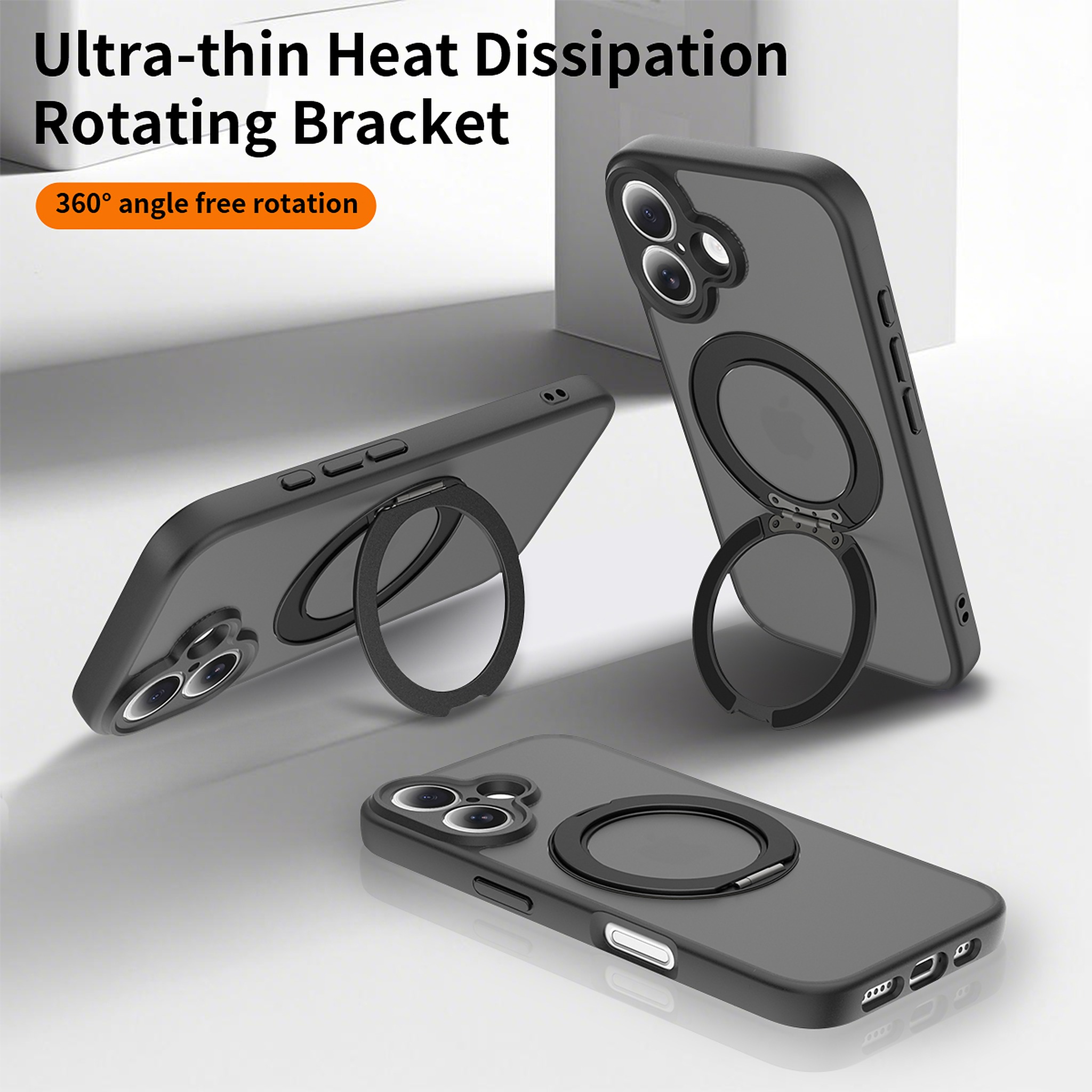 SendaFit Precise-Cutout Matte Skin-Feel 360° Stand Case for iPhone 16 detail 29