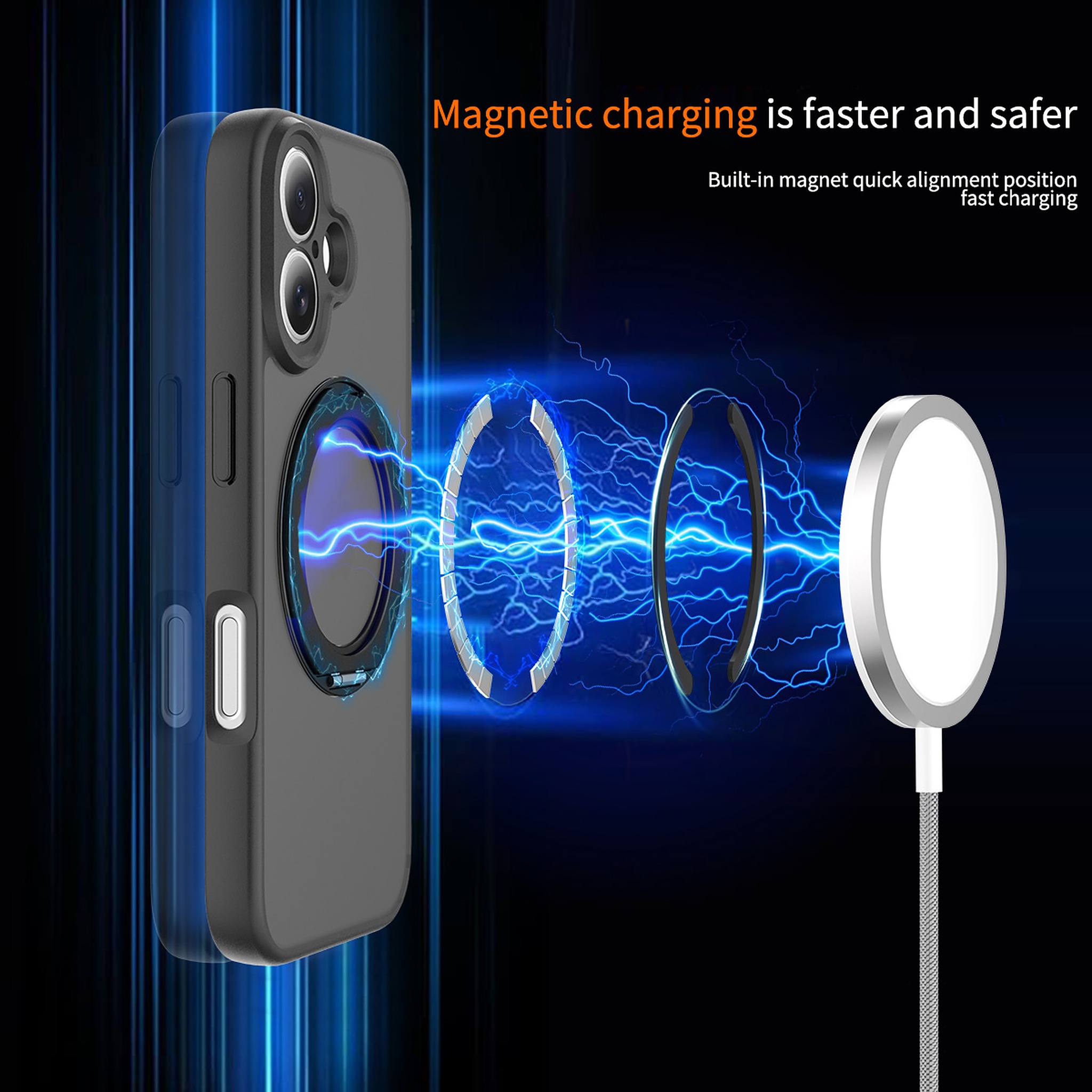 SendaFit Precise-Cutout Matte Skin-Feel 360° Stand Case for iPhone 16 detail 30