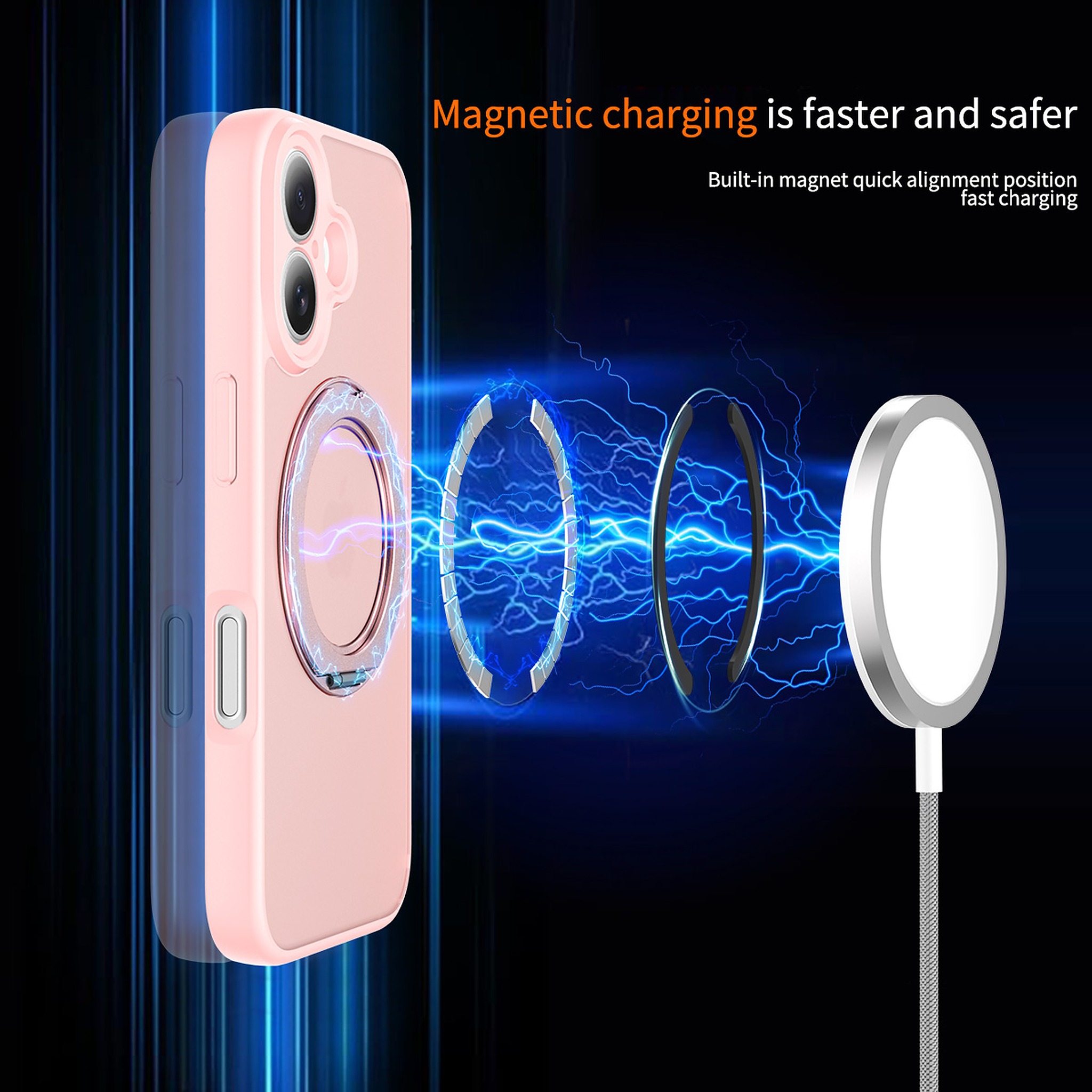 SendaFit Precise-Cutout Matte Skin-Feel 360° Stand Case for iPhone 16 detail 5