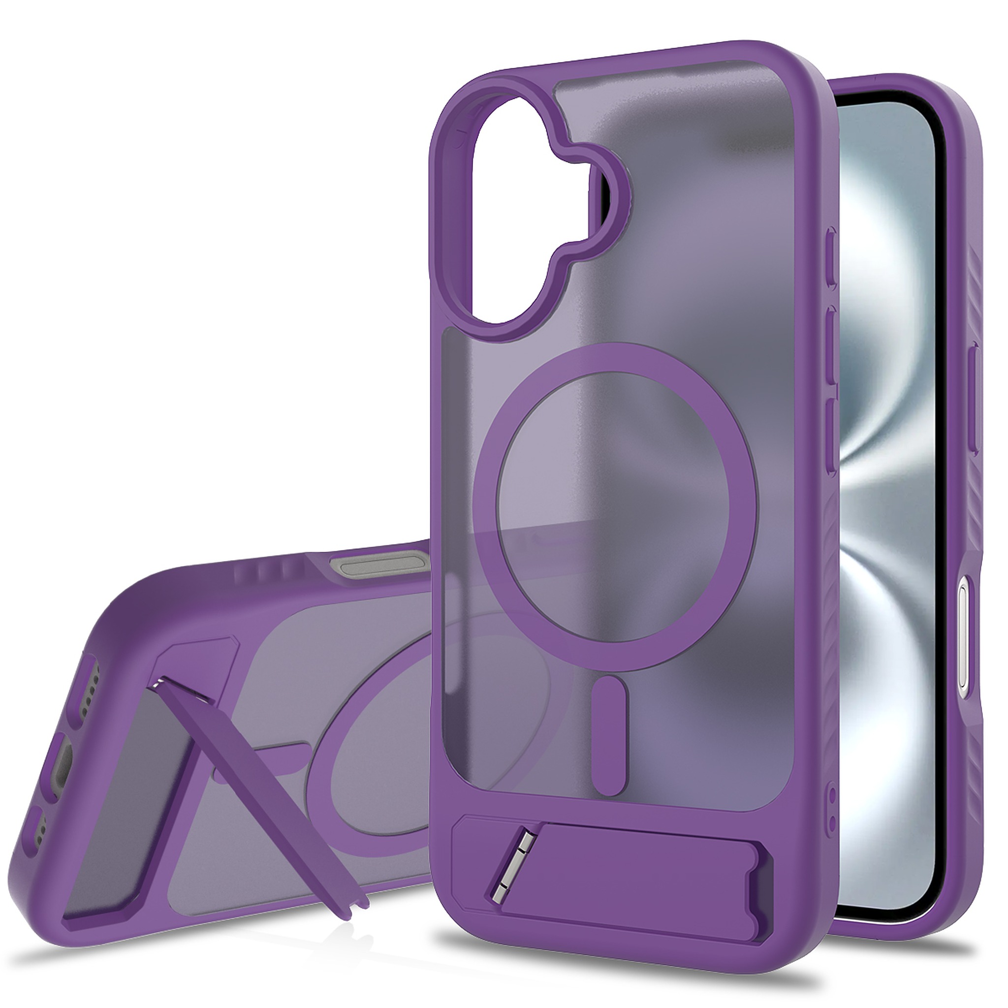 SendaFit Matte 45° Kickstand Case for iPhone 16 - Deep Purple
