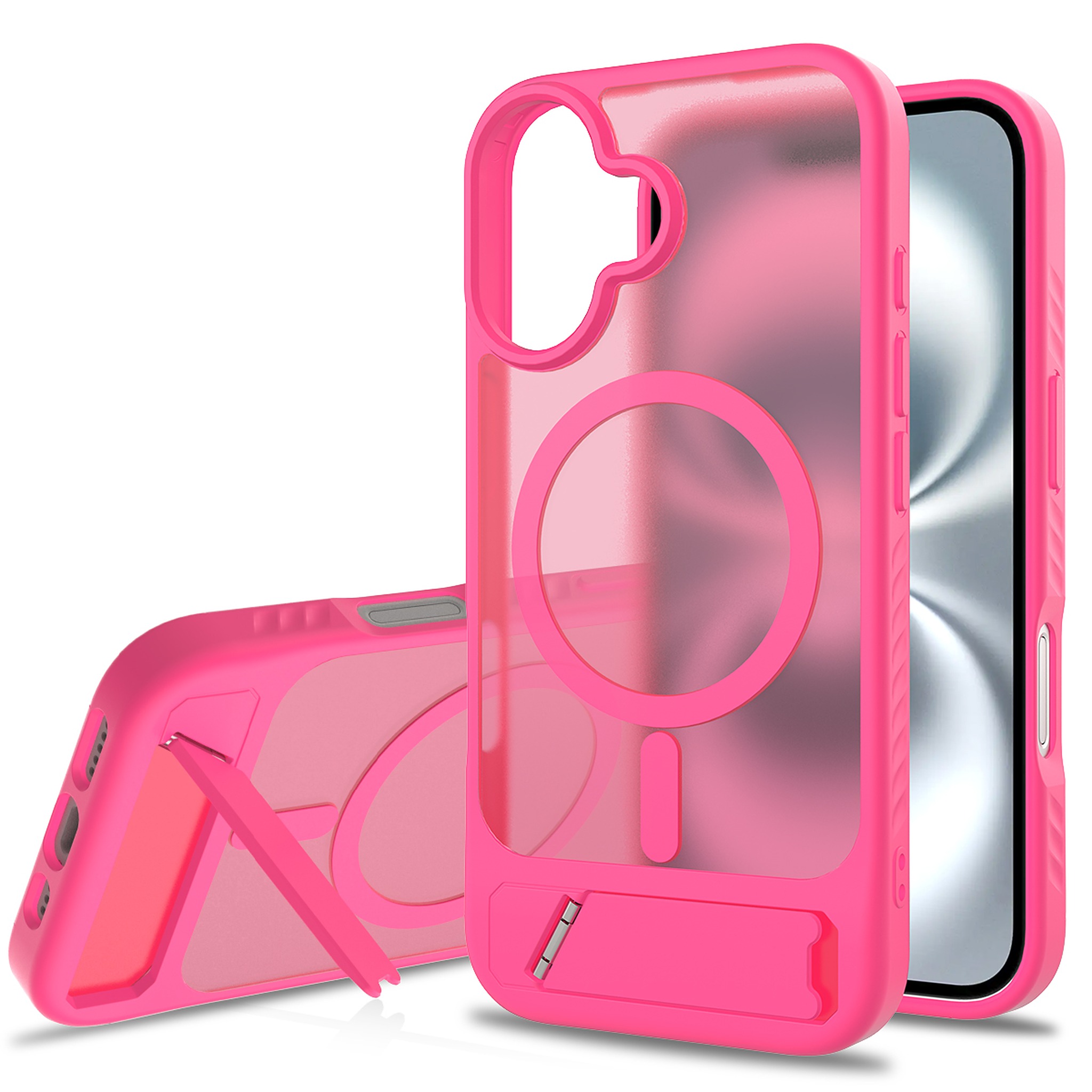SendaFit Matte 45° Kickstand Case for iPhone 16 - Rose Red