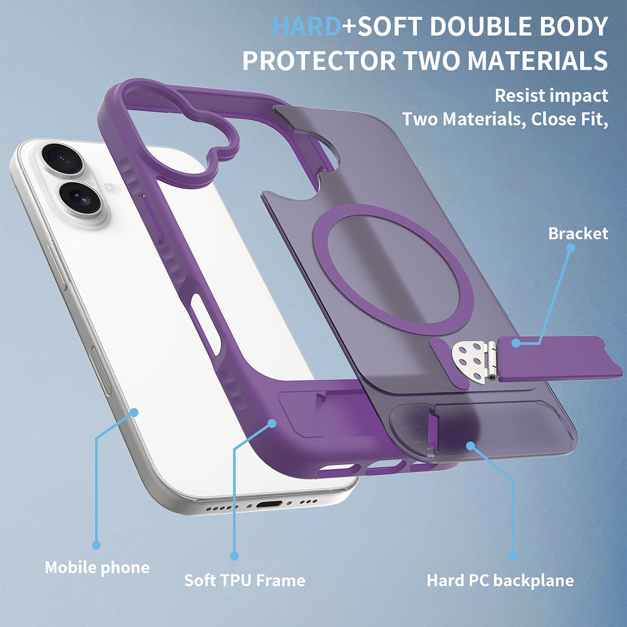 SendaFit Matte 45° Kickstand Case for iPhone 16 detail 22