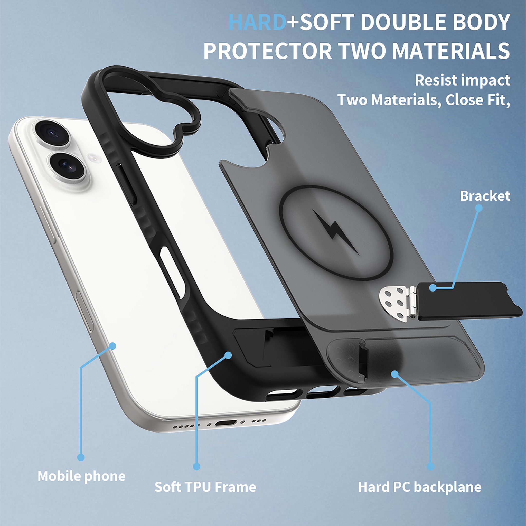 SendaFit Matte 45° Kickstand Case for iPhone 16 detail 29