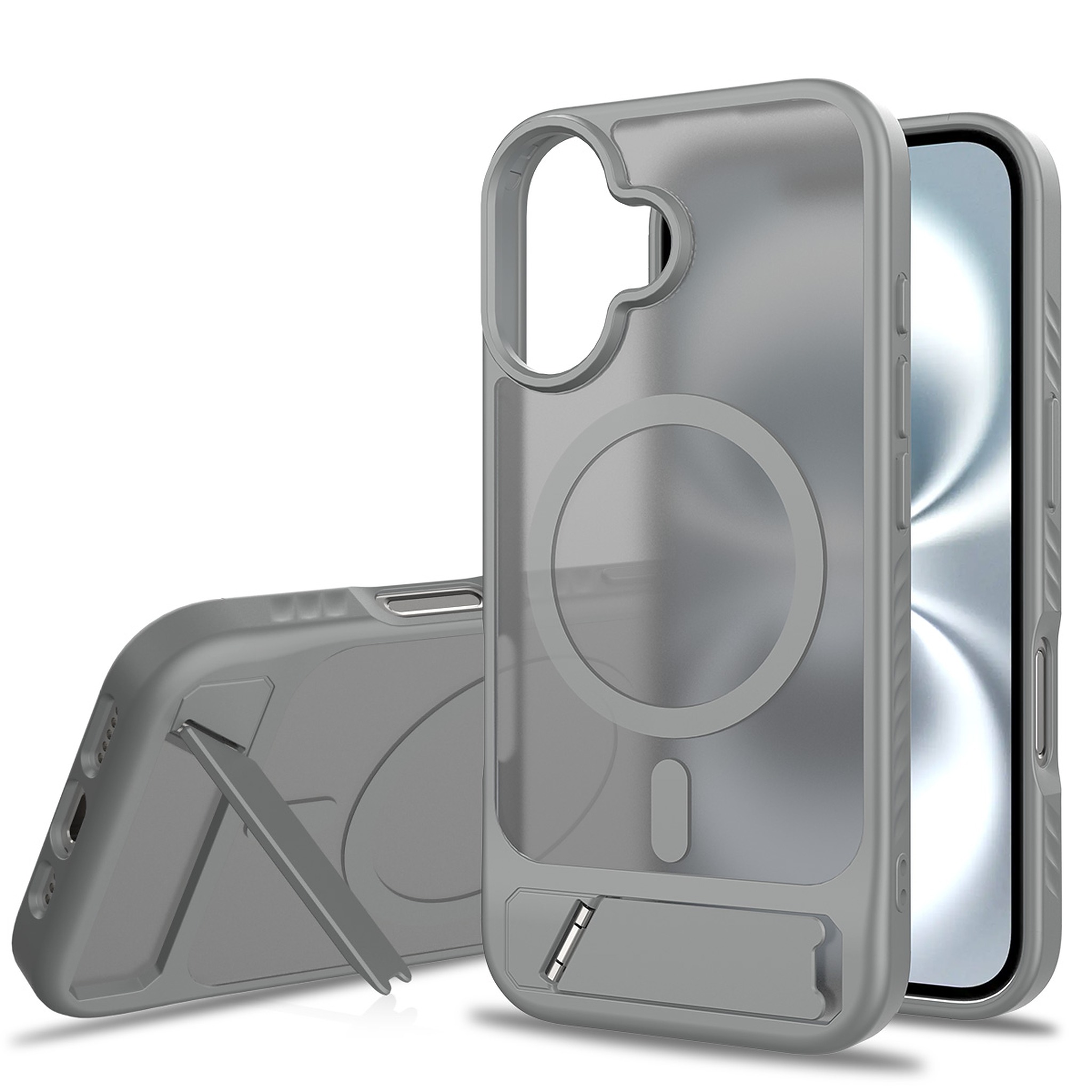 SendaFit Matte 45° Kickstand MagSafe Case for iPhone 16 - Dark Gray