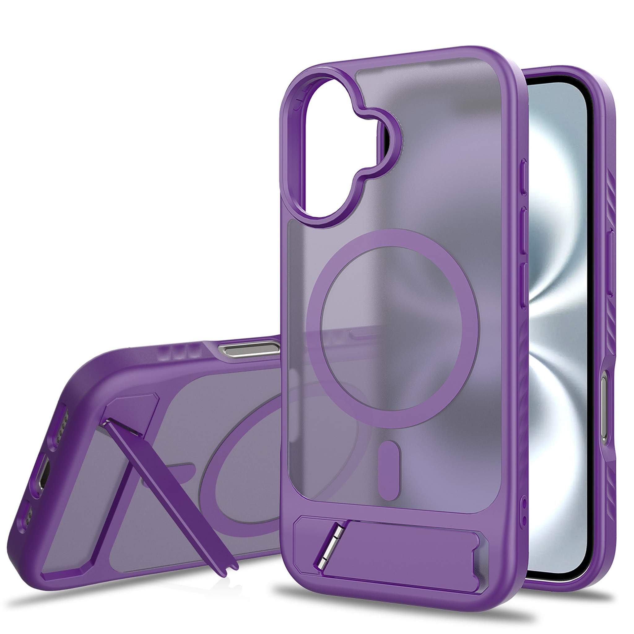 SendaFit Matte 45° Kickstand MagSafe Case for iPhone 16 - Deep Purple