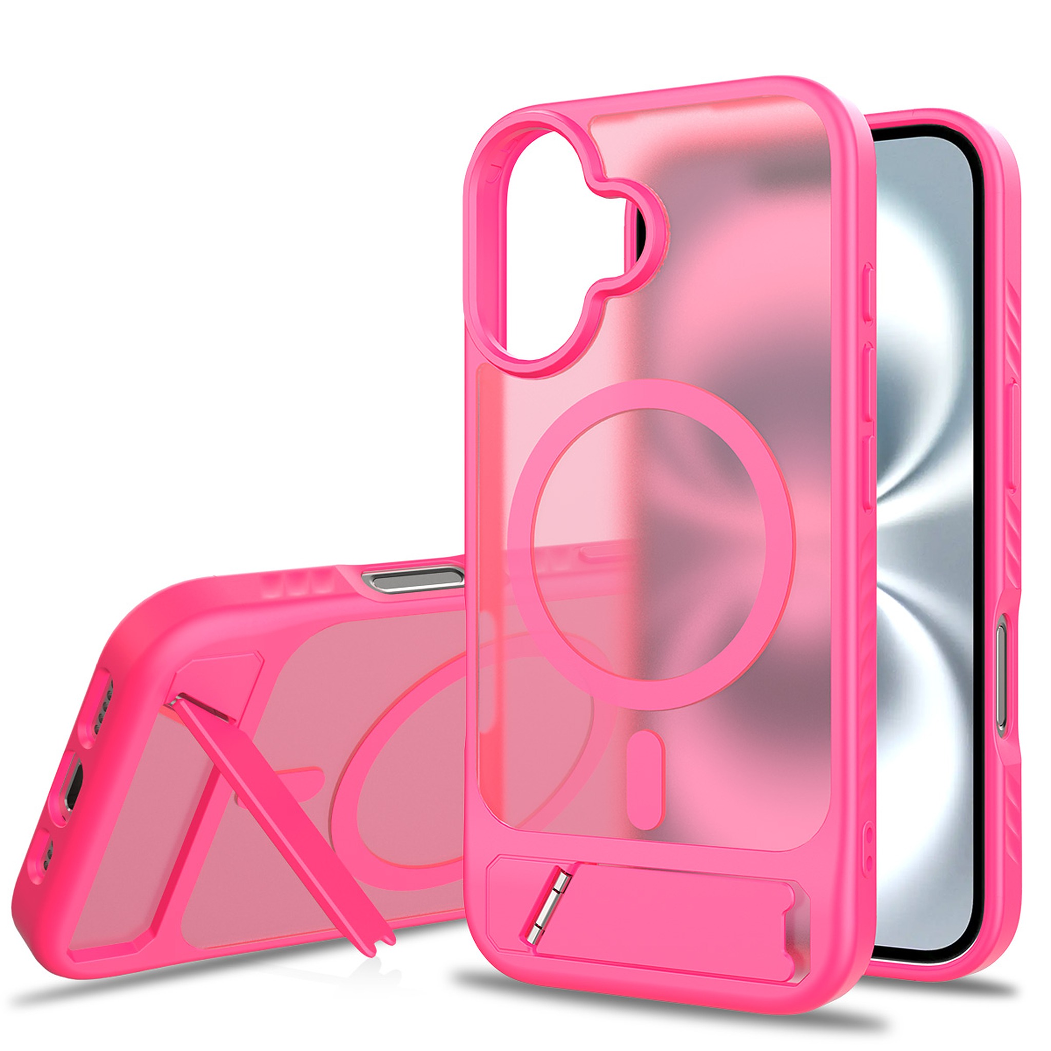 SendaFit Matte 45° Kickstand MagSafe Case for iPhone 16 - Rose Red