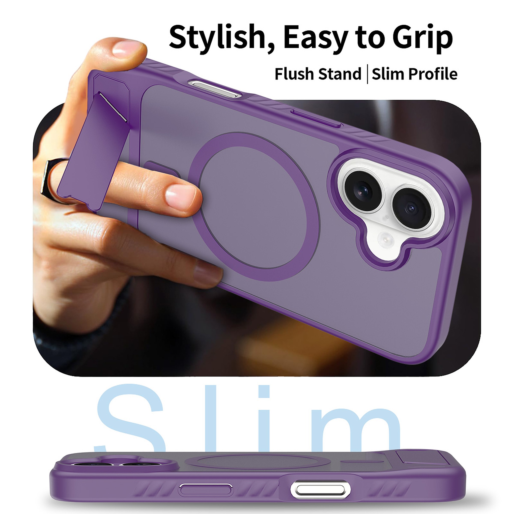 SendaFit Matte 45° Kickstand MagSafe Case for iPhone 16 detail 1