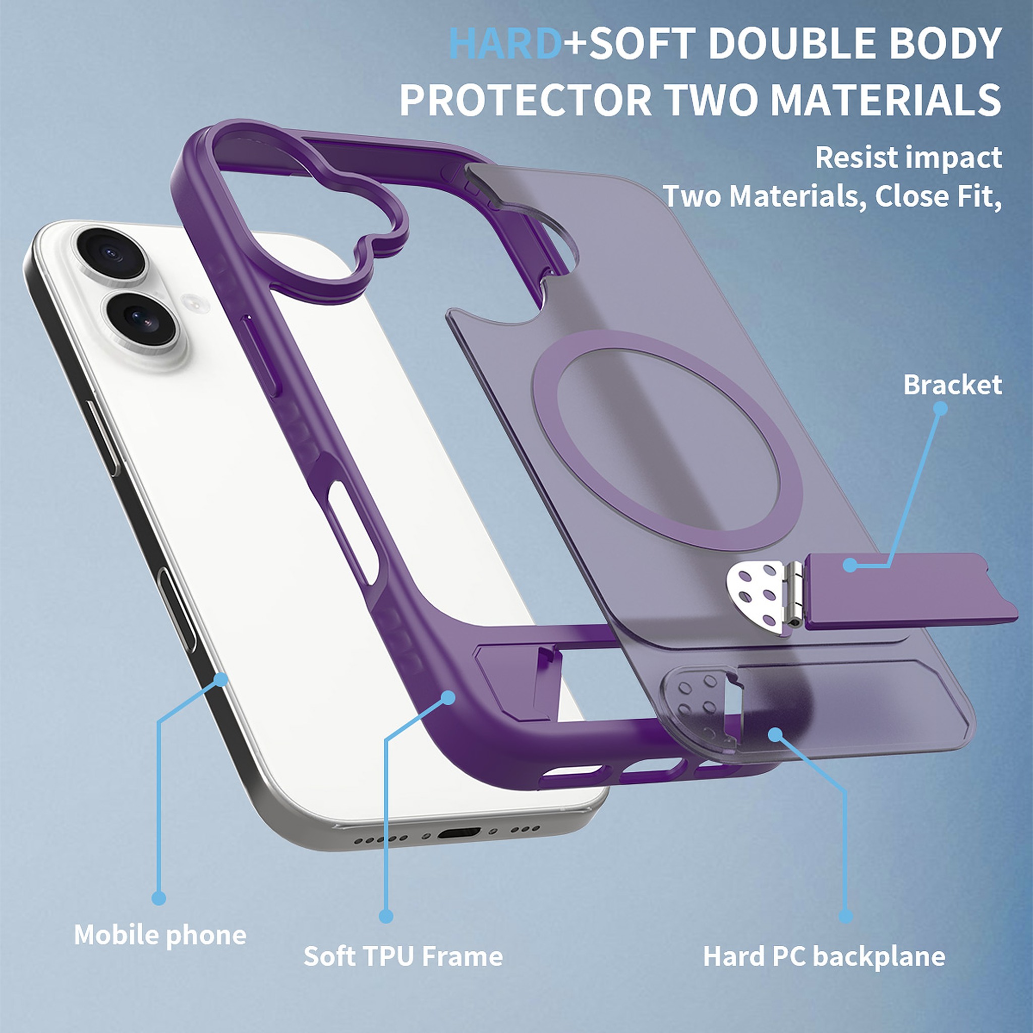 SendaFit Matte 45° Kickstand MagSafe Case for iPhone 16 detail 19