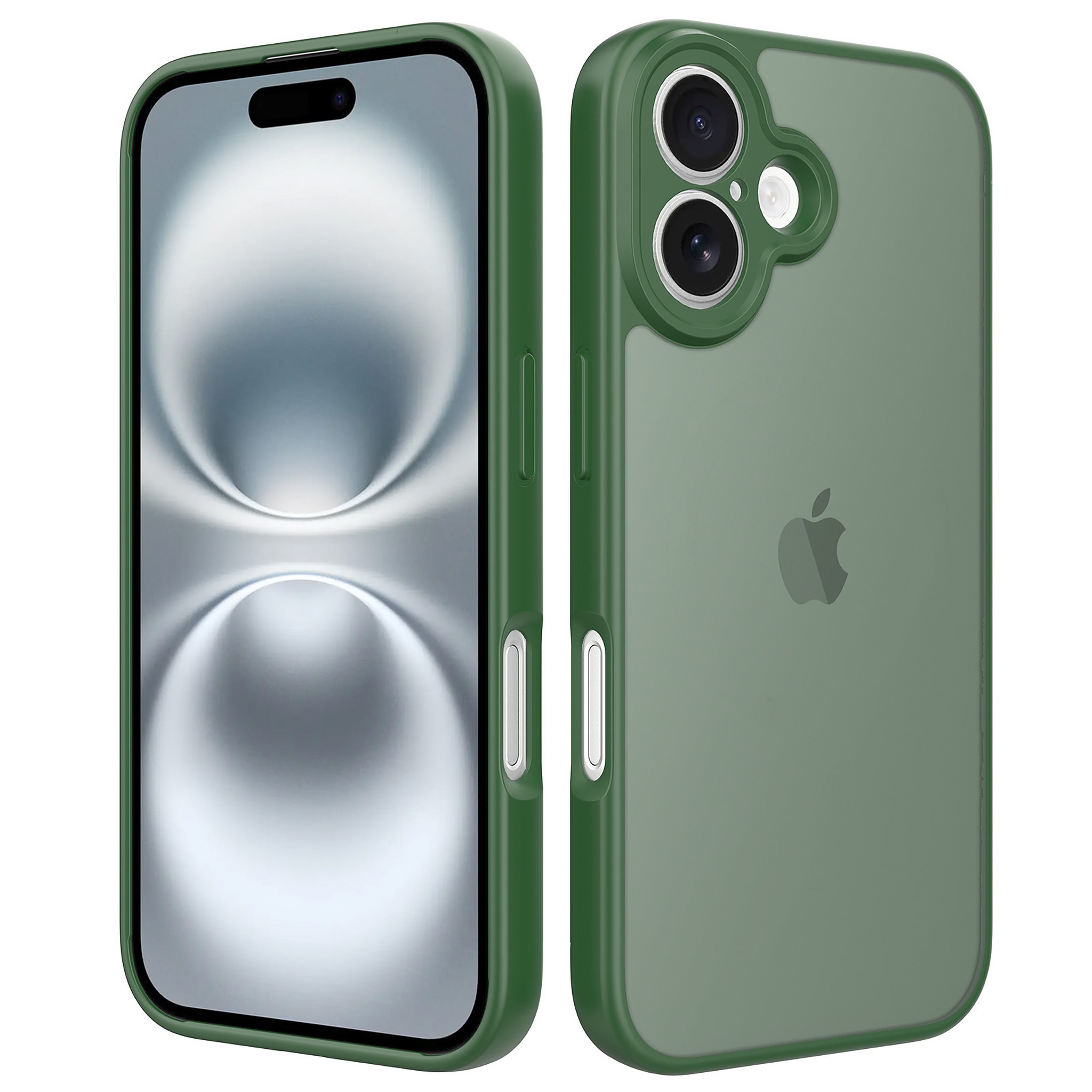 SendaFit Precise-Cutout Matte Skin-Feel Case for iPhone 16 - Dark Green