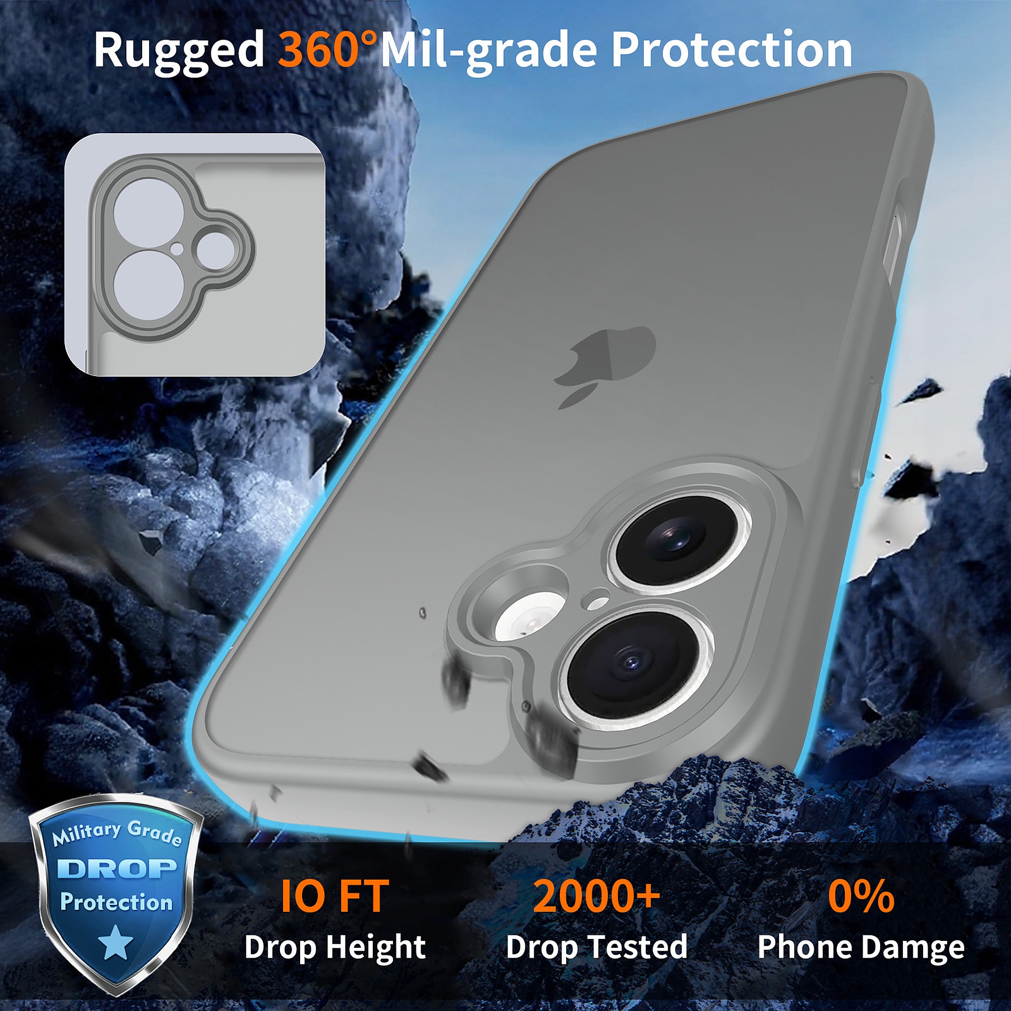 SendaFit Precise-Cutout Matte Skin-Feel Case for iPhone 16 detail 14