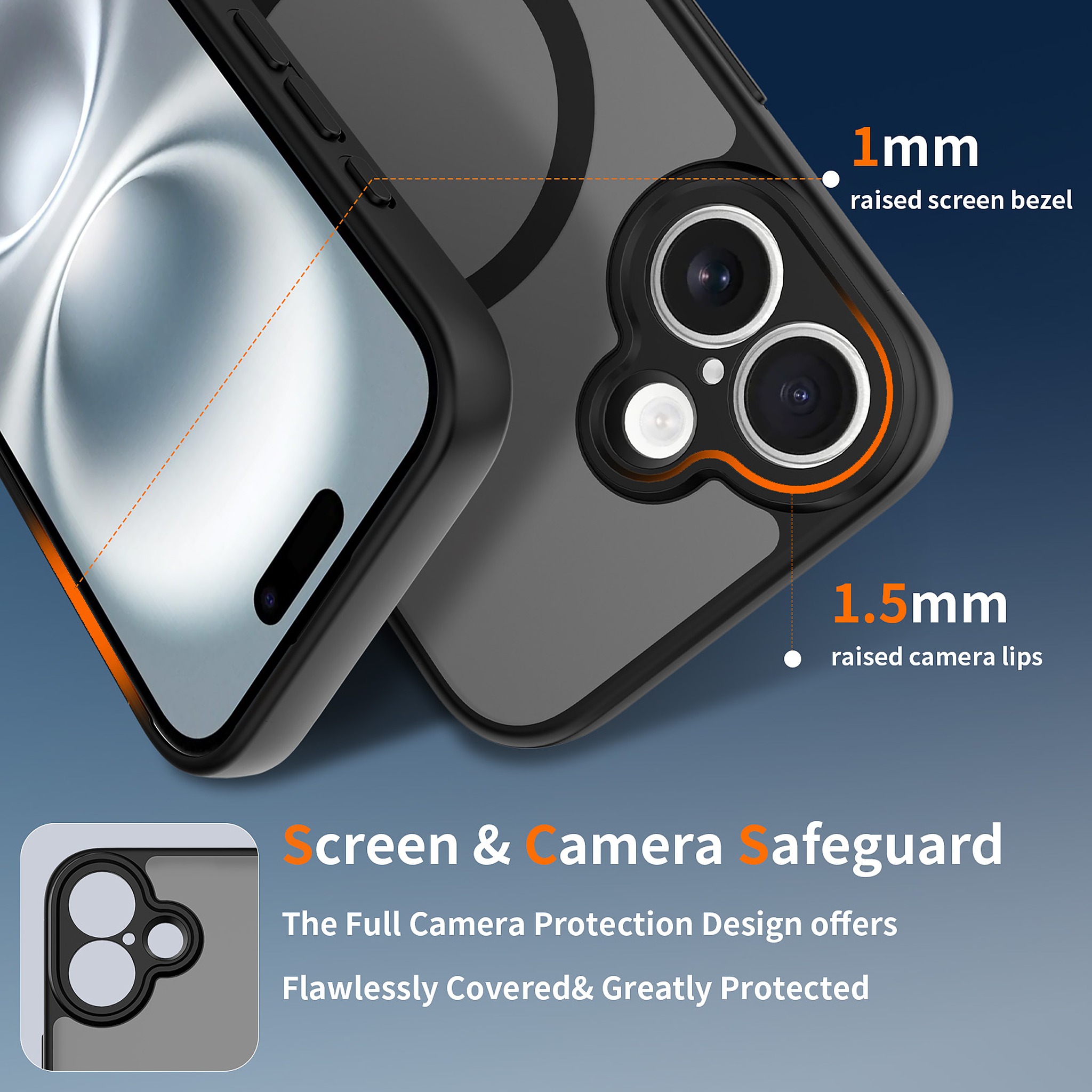 SendaFit Precise-Cutout Matte Skin-Feel MagSafe Case for iPhone 16 detail 1