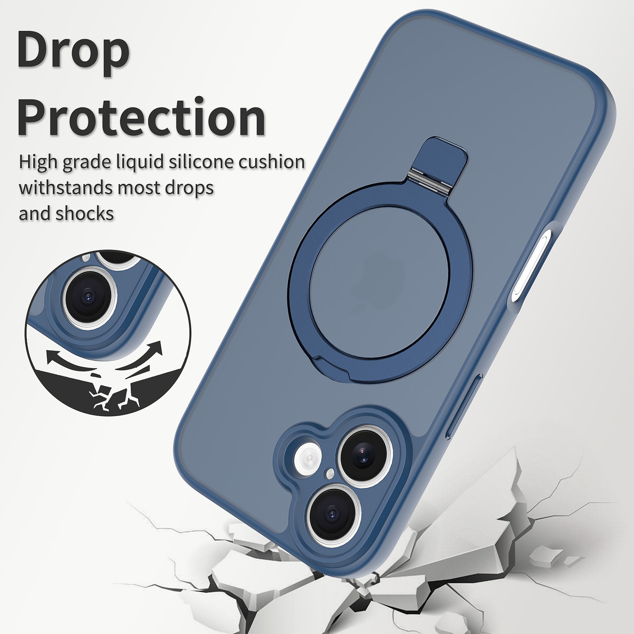 SendaFit Precise-Cutout Matte Skin-Feel Racket-Stand Case for iPhone 16 detail 1