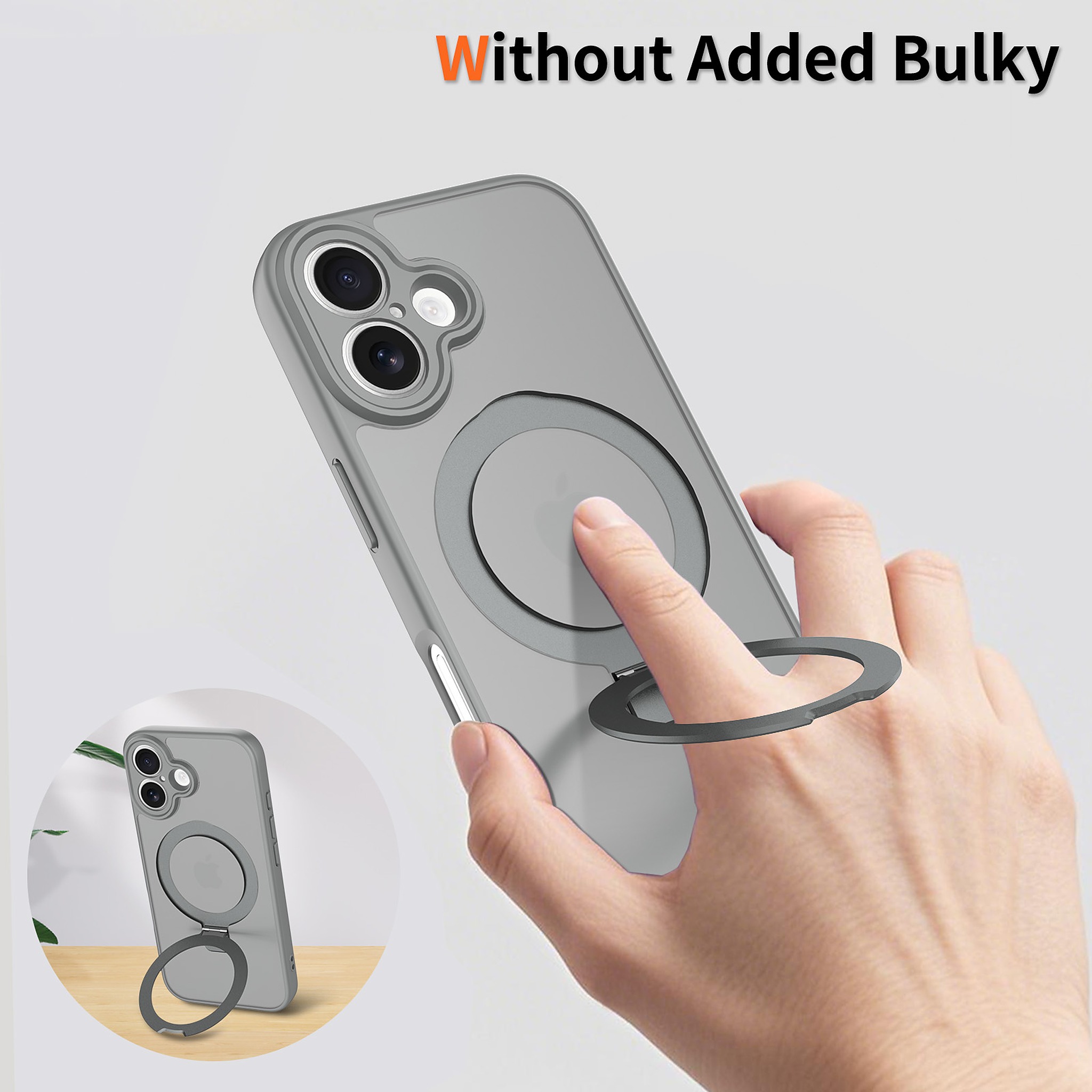 SendaFit Precise-Cutout Matte Skin-Feel Racket-Stand Case for iPhone 16 detail 12