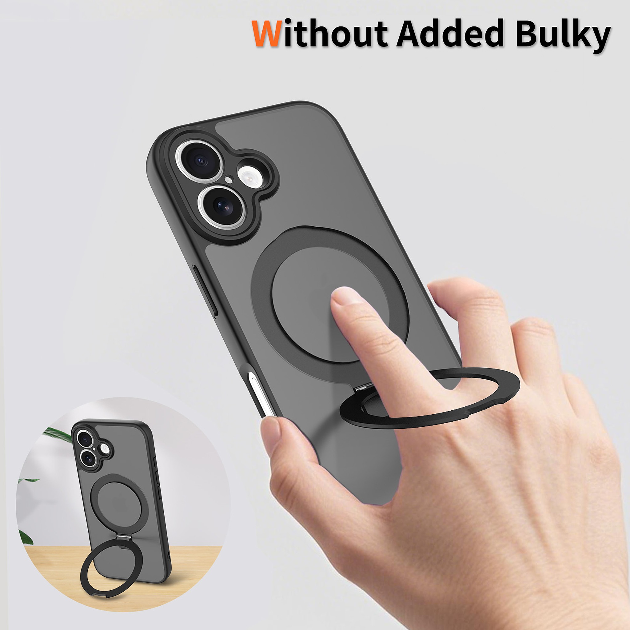 SendaFit Precise-Cutout Matte Skin-Feel Racket-Stand Case for iPhone 16 detail 20