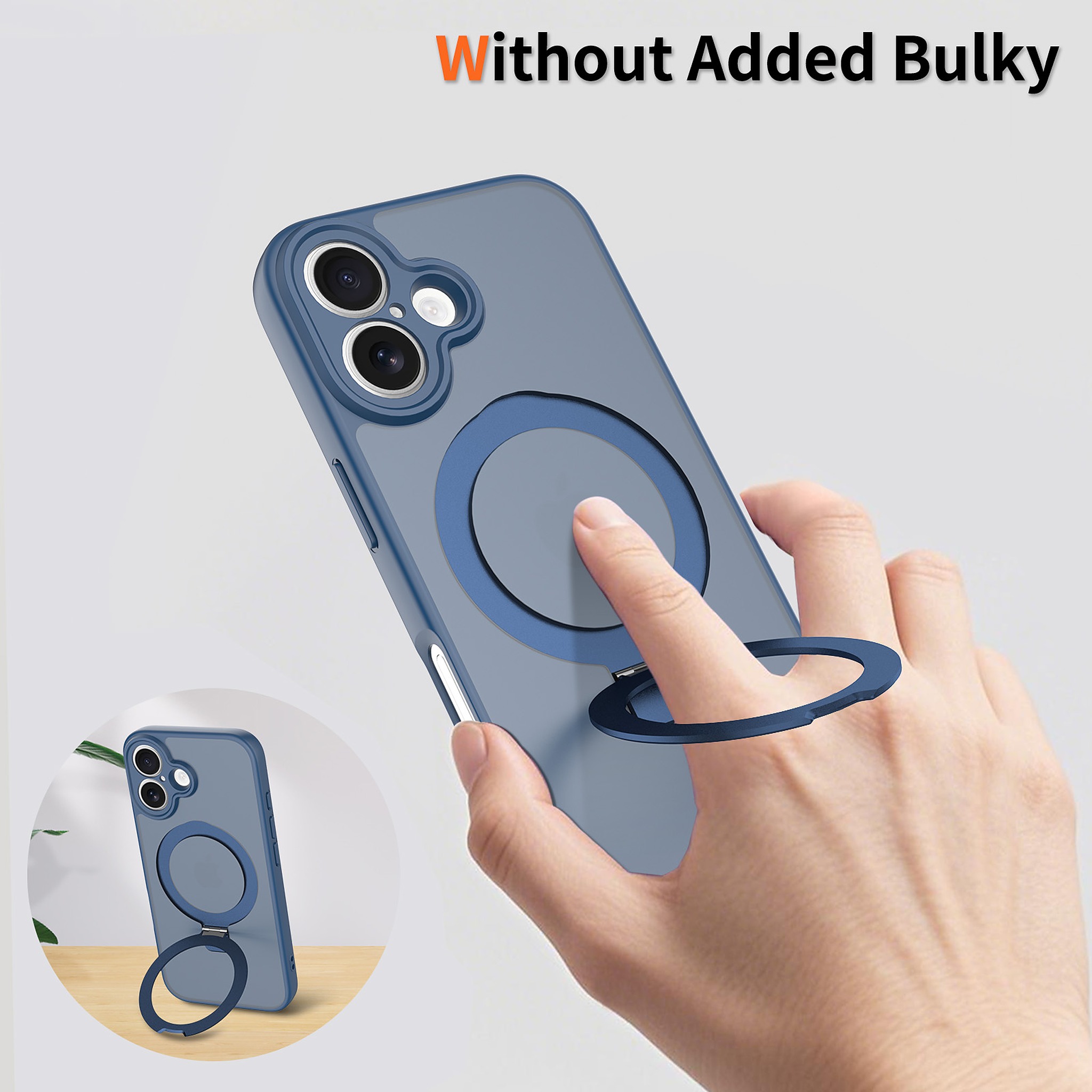 SendaFit Precise-Cutout Matte Skin-Feel Racket-Stand Case for iPhone 16 detail 4